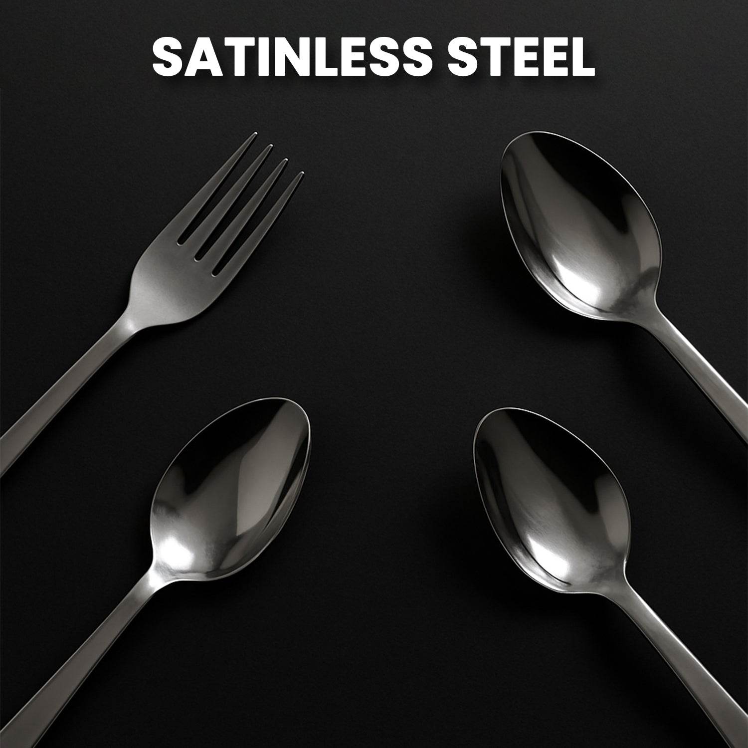 Stainless Steel Cutlery Set With Elegant Storage Stand (24 Pc) - 9XShoppy
