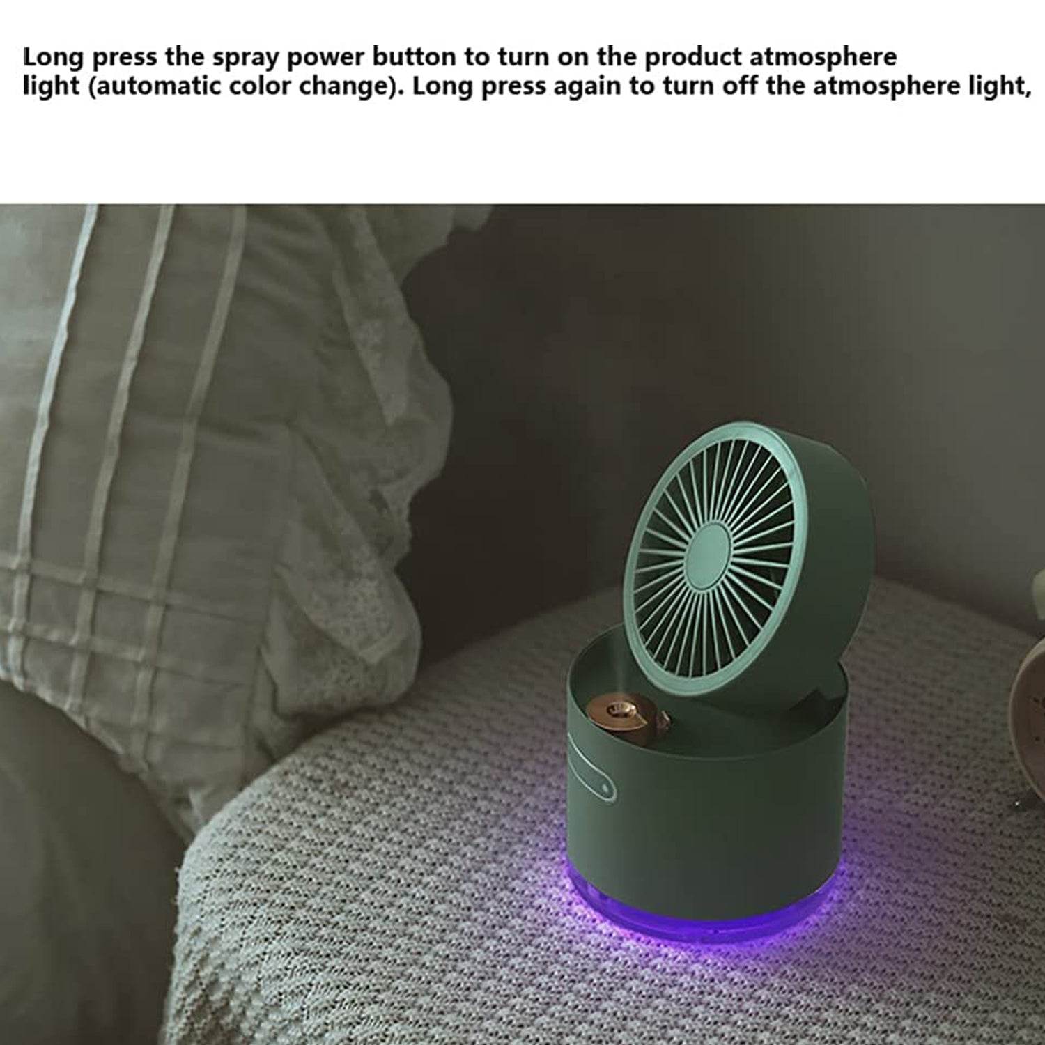 7615 Mini Desktop Cooling Fan Automatic Shaking Head Rotating Spray Humidifier Fan Water Cooling Small Fan Desktop Mini Air Conditioning Fan With Small Water Tank (Battery Not Include) - 9XShoppy