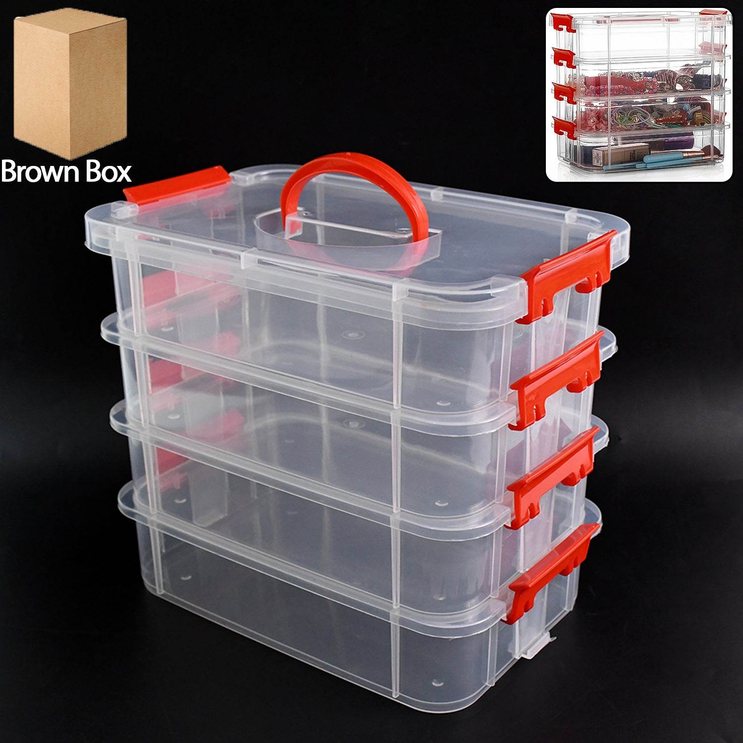 4-layer Transparent Multipurpose Plastic Storage Box - 9XShoppy