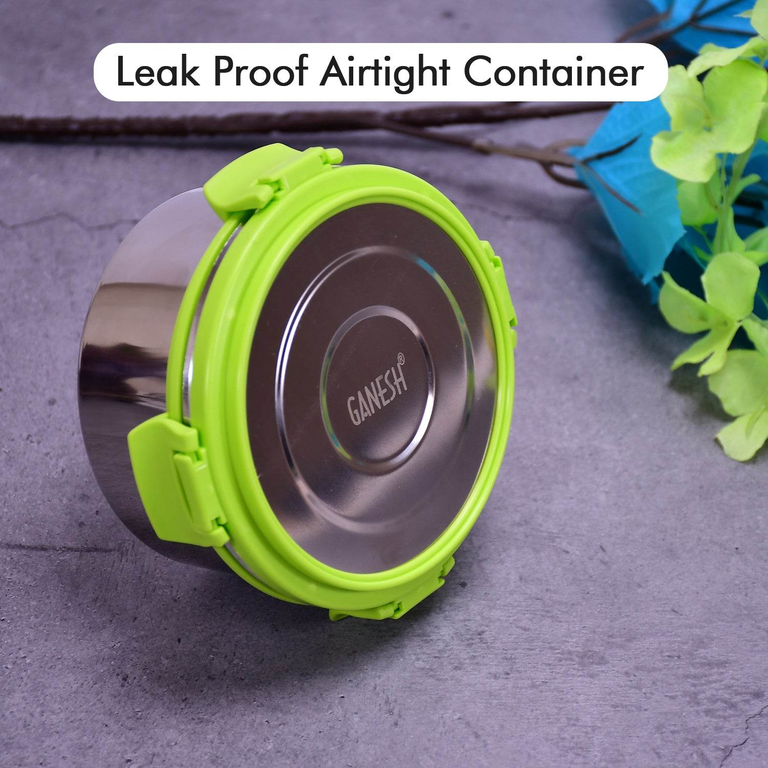 8139 Ganesh Solo Round 400 Stainless Steel Leak Proof Airtight Lunch Pack For Office School Use - 9XShoppy