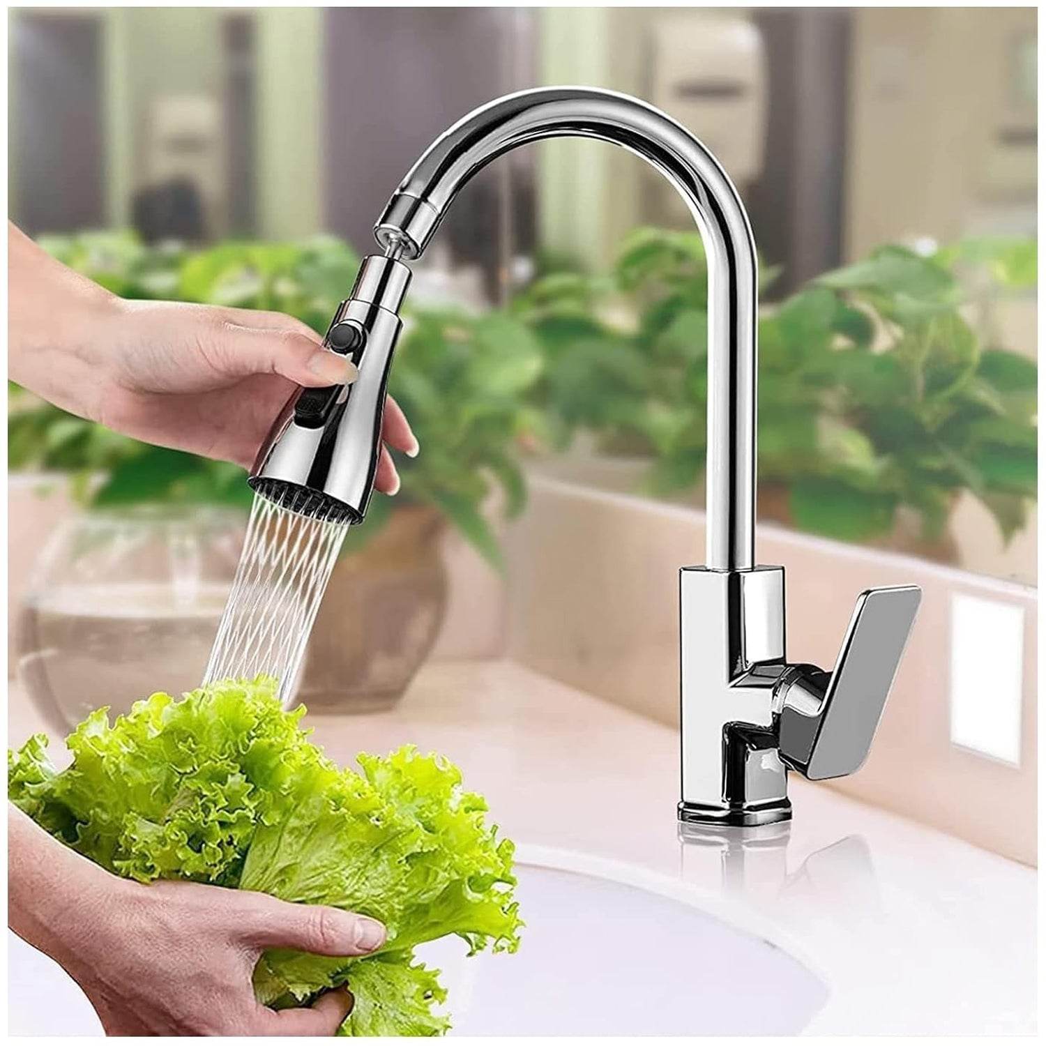 Kitchen Faucet 3-function Pull Down Sink Sprayer (1 Pc) - 9XShoppy