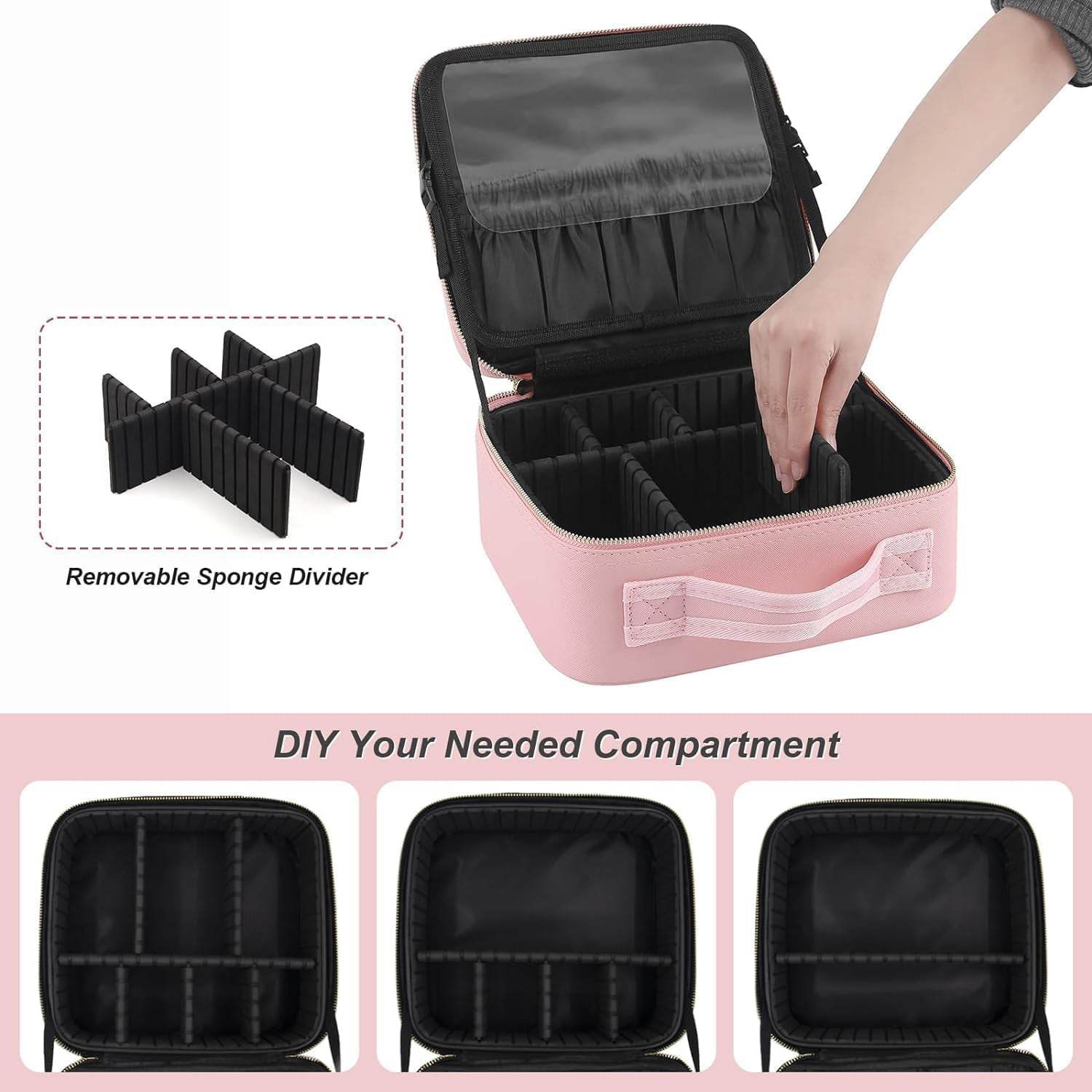 Pink Premium Led Light Makeup Organizer Box (1 Pc) - 9XShoppy
