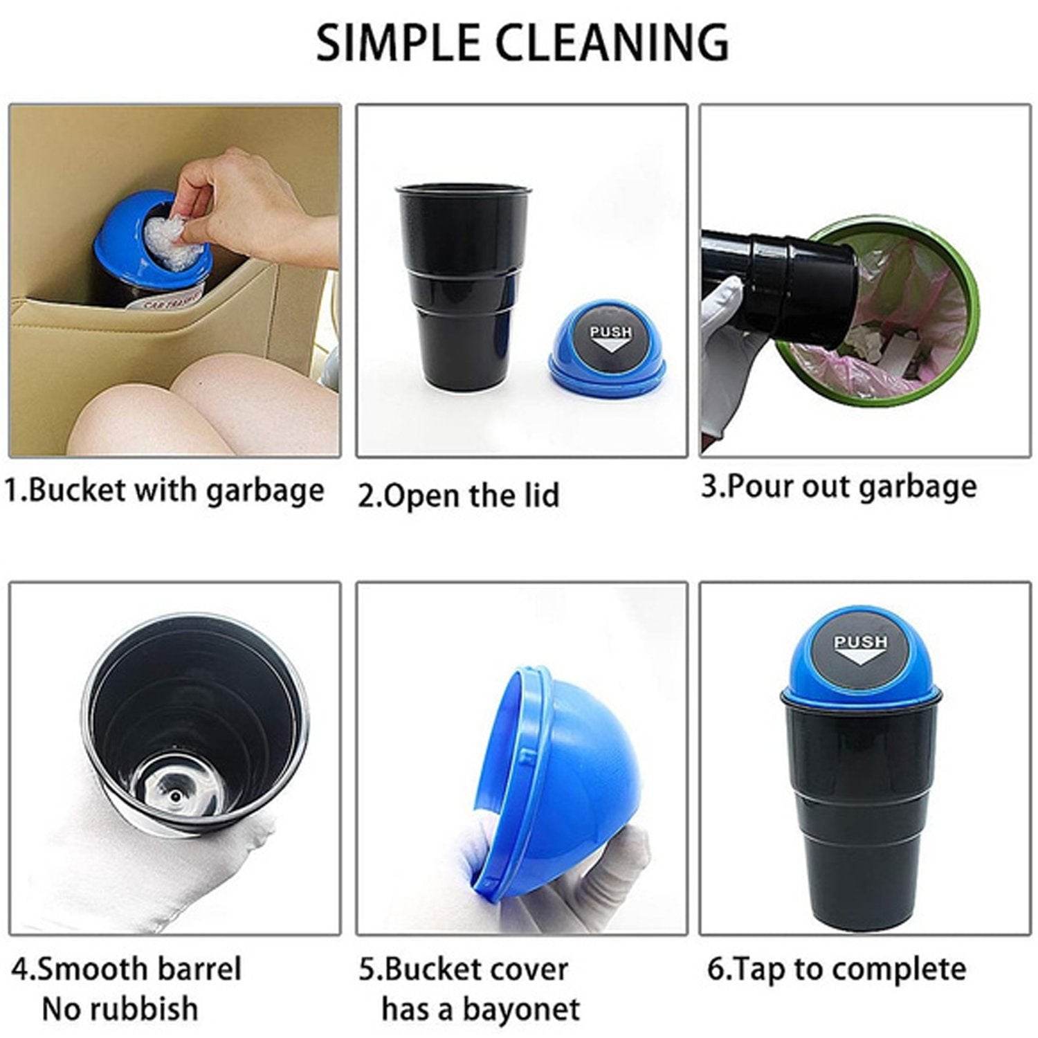 Mini Car Trash Bin Can Holder Dustbin - 9XShoppy