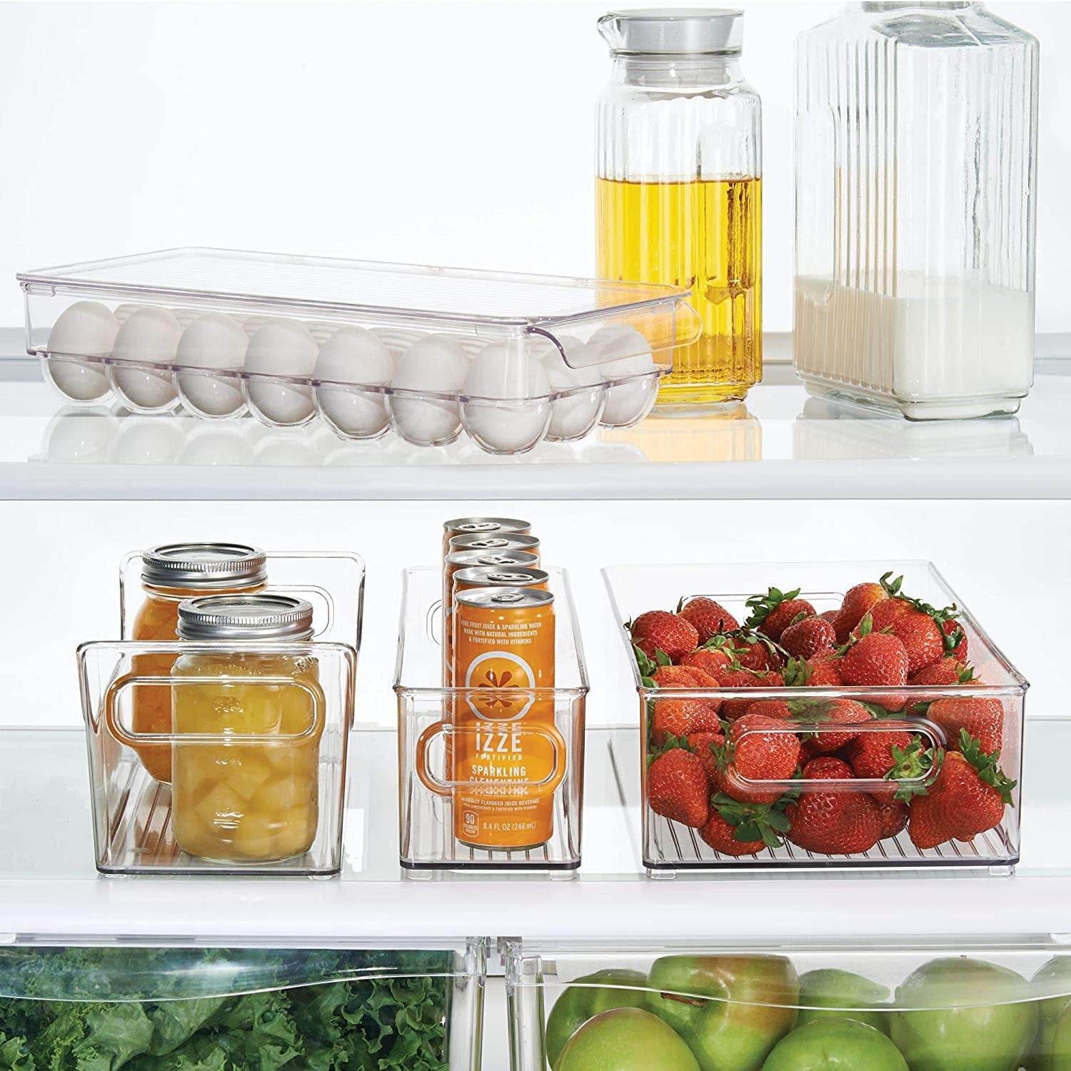 Plastic 18 Cavity Egg Storage Box Or Egg Trays For Refrigerator With Lid Handles High Quality Rectangular Egg Tray Box For 18 Egg (1 Pc) - 9XShoppy