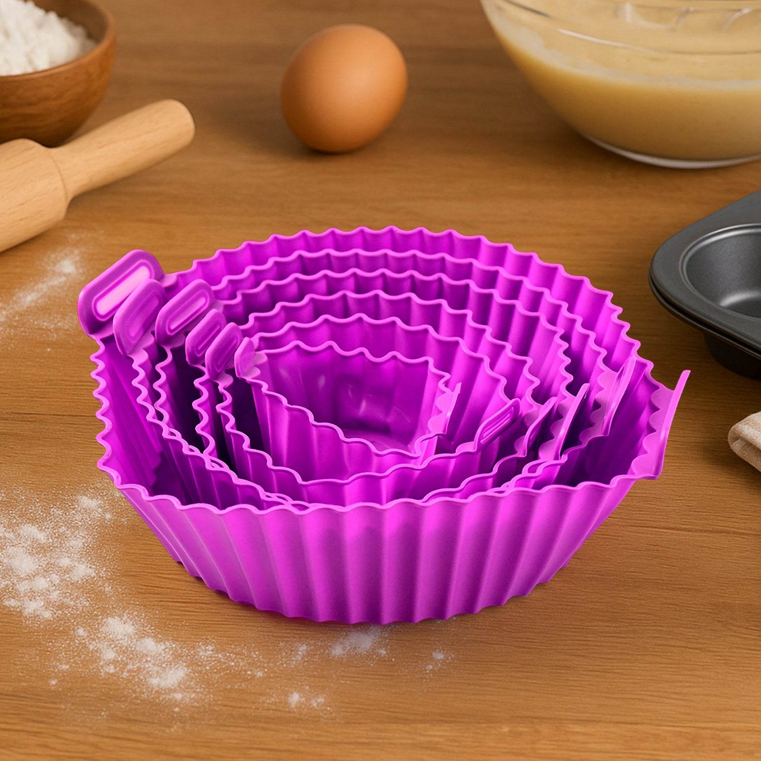 Air Fryer Reusable Silicone Pot With Handles (6 Pc Set) - 9XShoppy