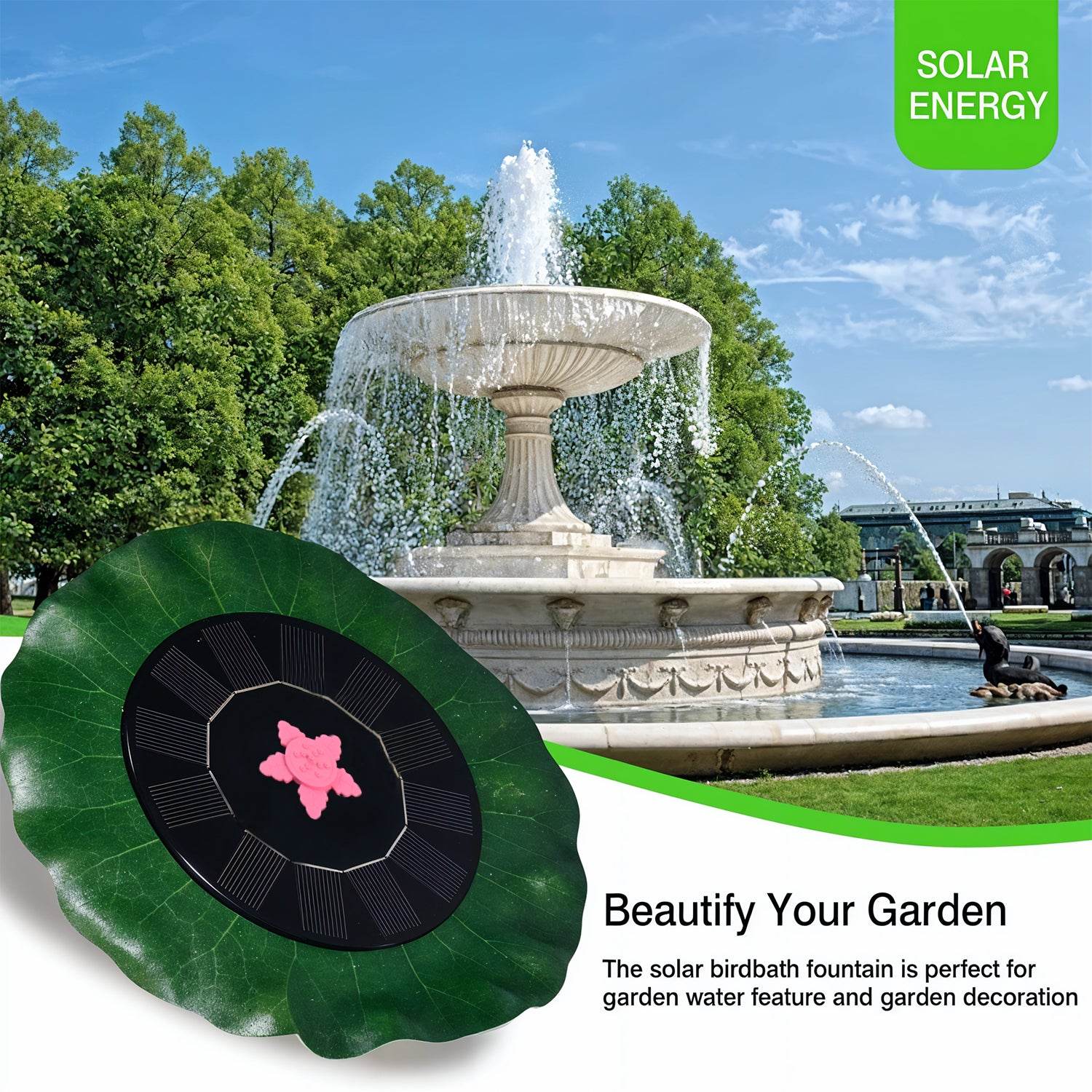 Decorative Solar-powered Floating Water Fountain Pump - 9XShoppy