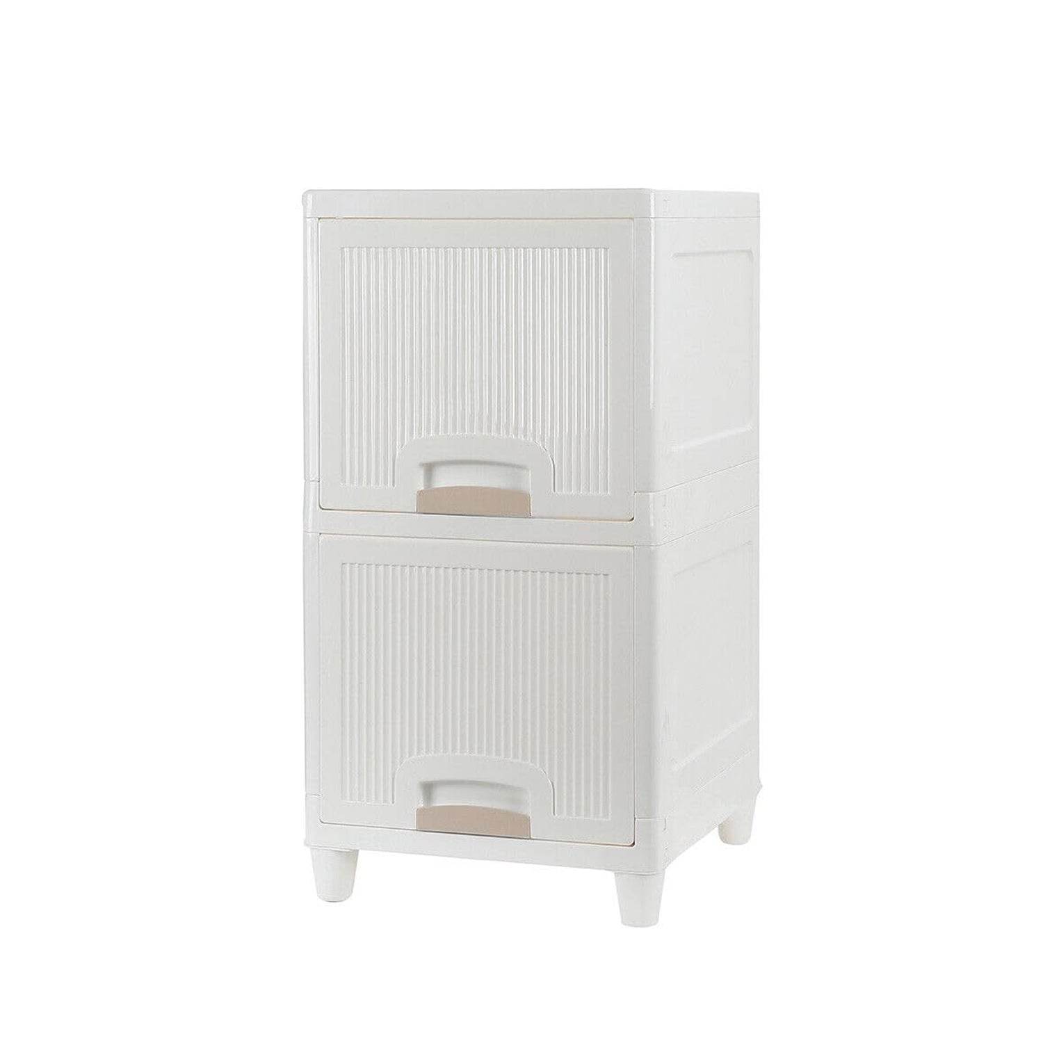 Multipurpose Storage Cabinet Storage Solutions Plastic Drawers Multi Layer Wardrobe Storage Drawers Foldable Multipurpose Drawer Units For Kitchen Bathroom Bedroom Cloth (2 Layer) - 9XShoppy