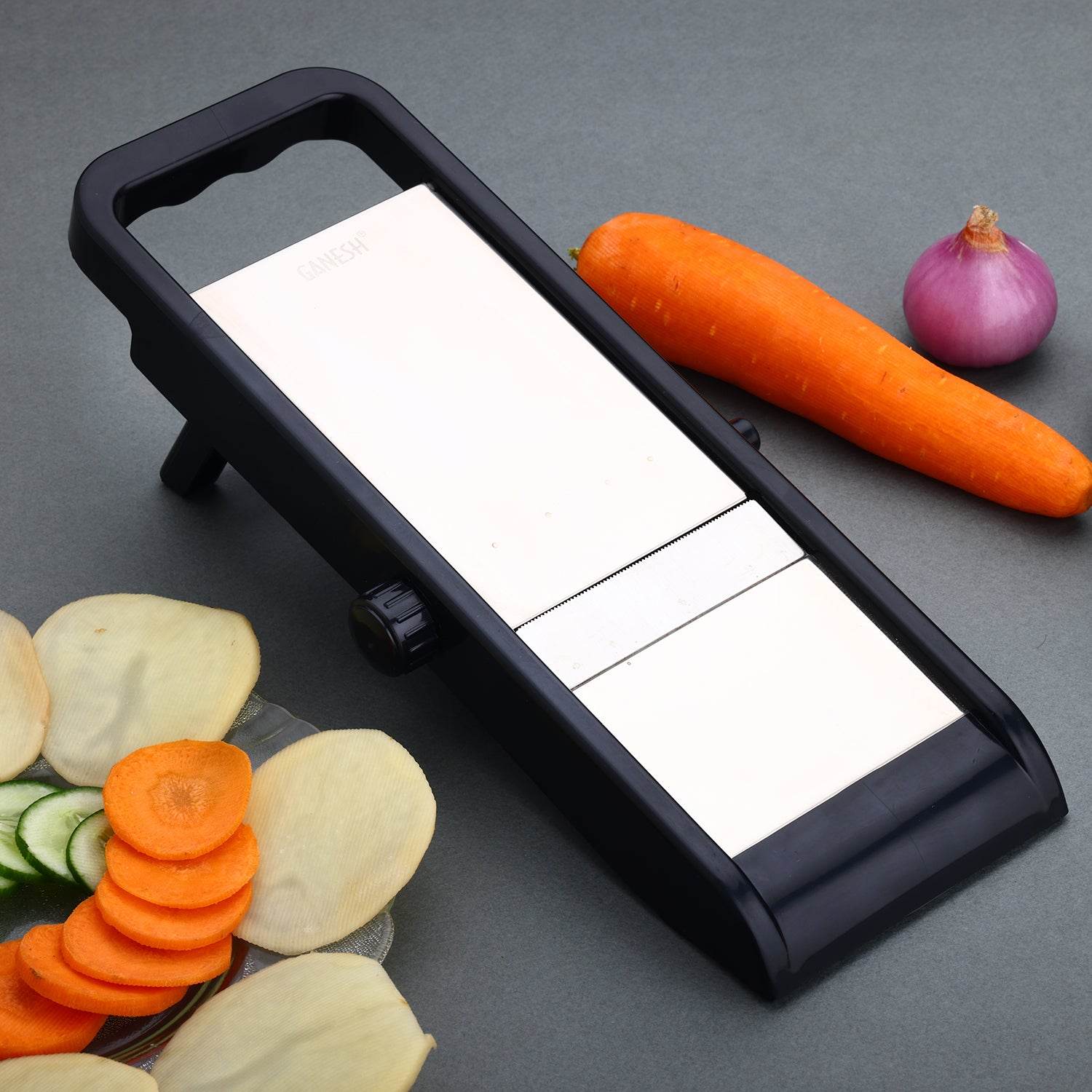8121 Premium Multipurpose Potatoonion Slicer And Grater Potato Slicer For Chips Vegetable Slicer Machine Chips Cutter Potato Slicer For Chips Onion Slicer (Adjustable Slicer) - 9XShoppy
