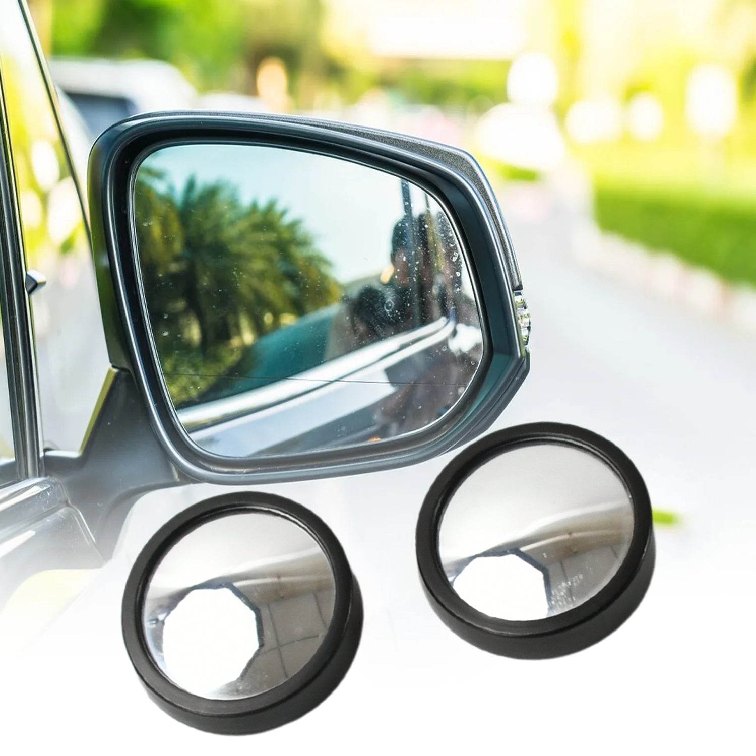 9538 Car Blind Spot Side Mirror Round Hd Glass Blindspot Mirror Convex Rear View Mirrorcar Mirror Accessories Suitable To All Cars Frameless Design (2 Pcs Set) - 9XShoppy