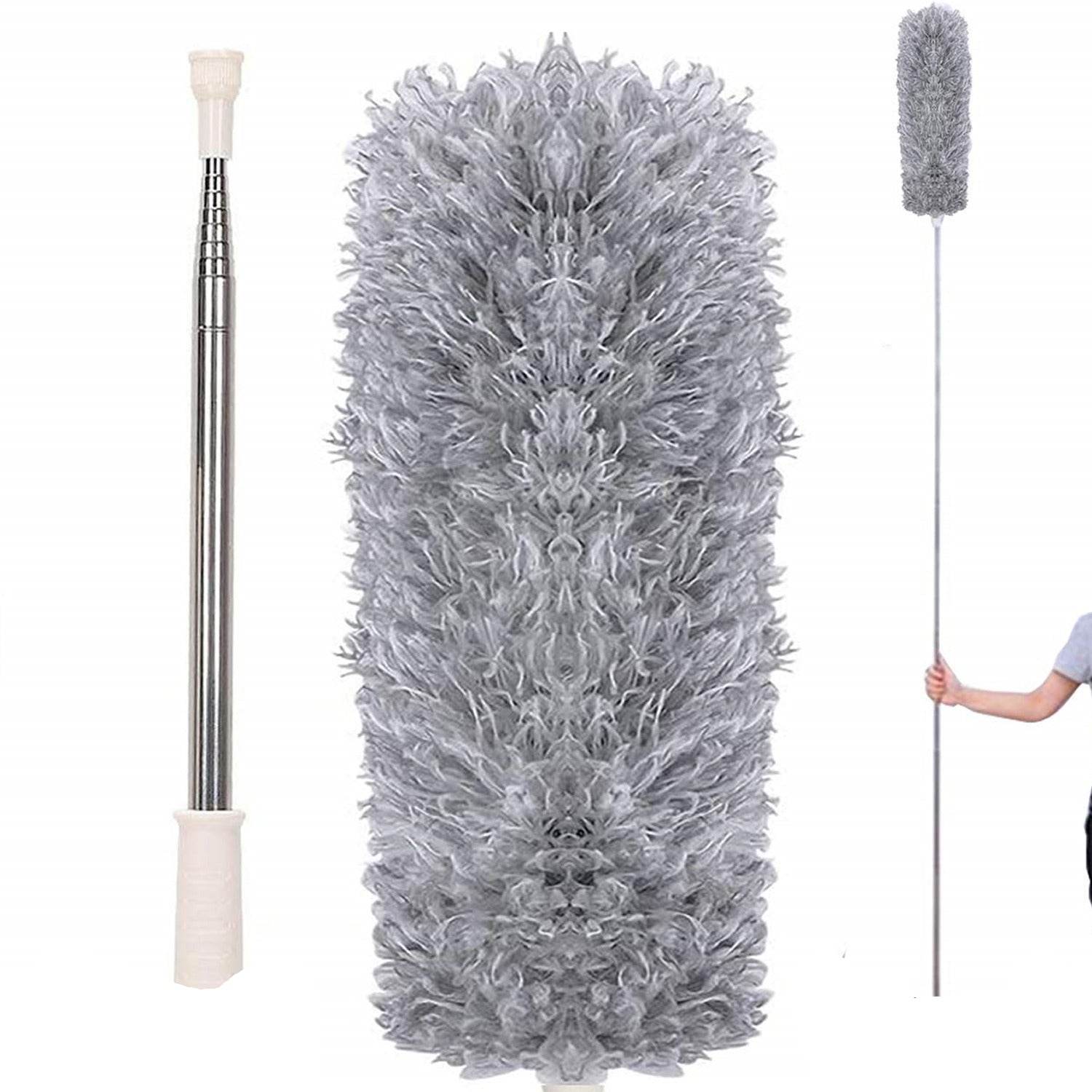 Microfiber Dusters For Cleaning Telescoping Feather Duster With 100 Inches Extendable Handle Pole Dusting Cleaning Tools For Cleaning High Ceiling Ceiling Fan Blinds Cobwebs Furniture Cars - 9XShoppy