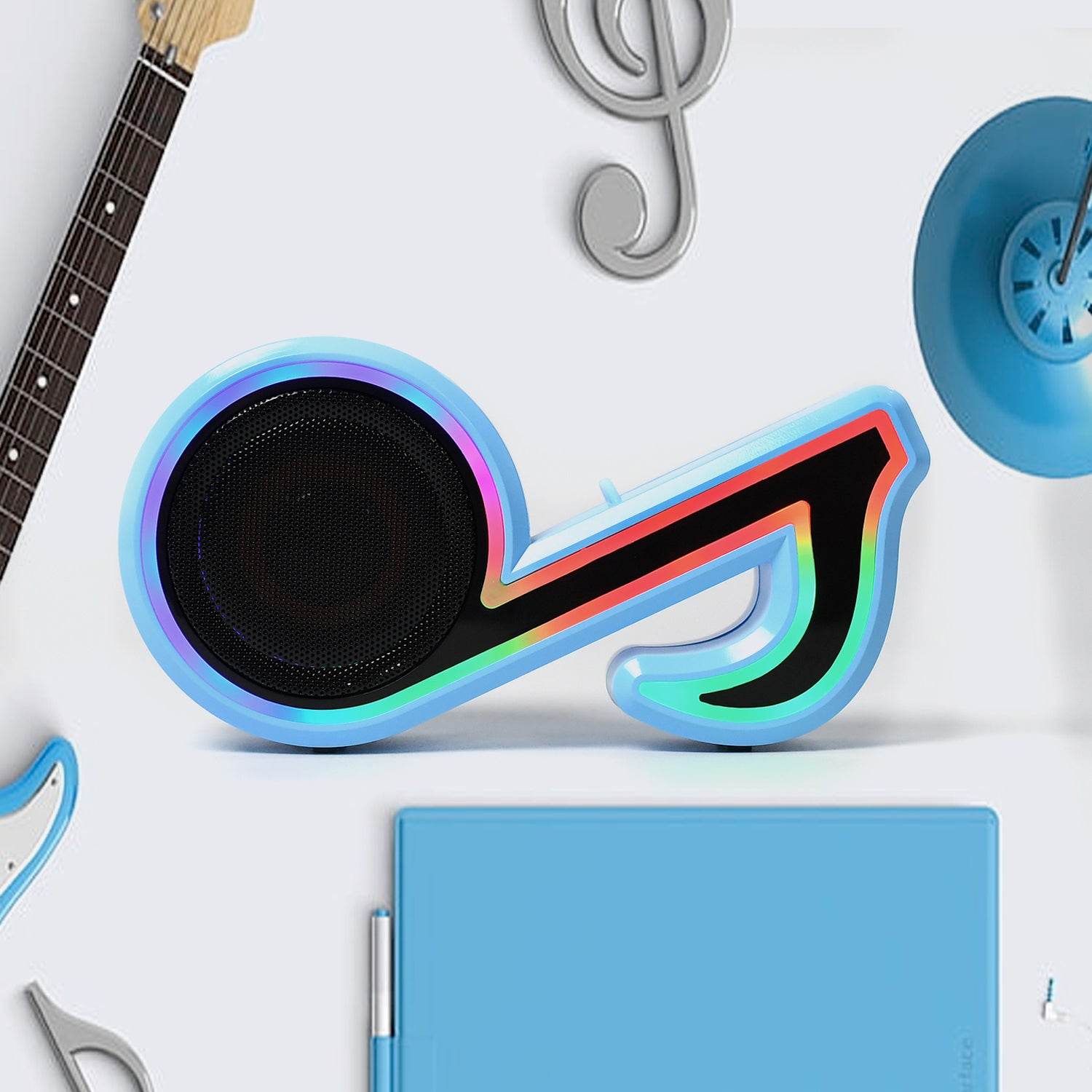 6068 Mini Portable Music Note Shape Speaker Subwoofer Colorful Musical Note Led Lighting Sound For Creatives Gift Computer Phone Sound Equipment - 9XShoppy