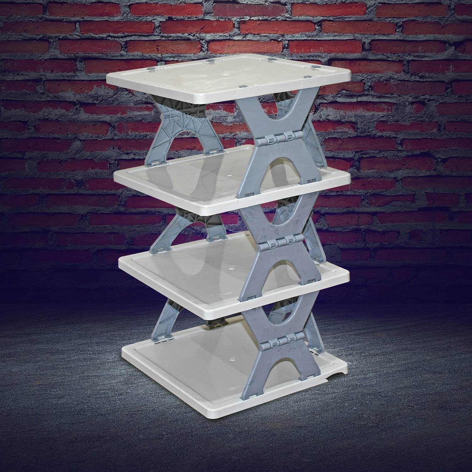 Smart Shoe Rack Shoes Stand Multifunctional Entryway Foldable Collapsible Door Shoe Rack Free Standing Heavy Duty Plastic Shoe Shelf Storage Organizer Narrow Footwear Home (1 Pc 4 Layer 6 Layer 8 Layer) - 9XShoppy