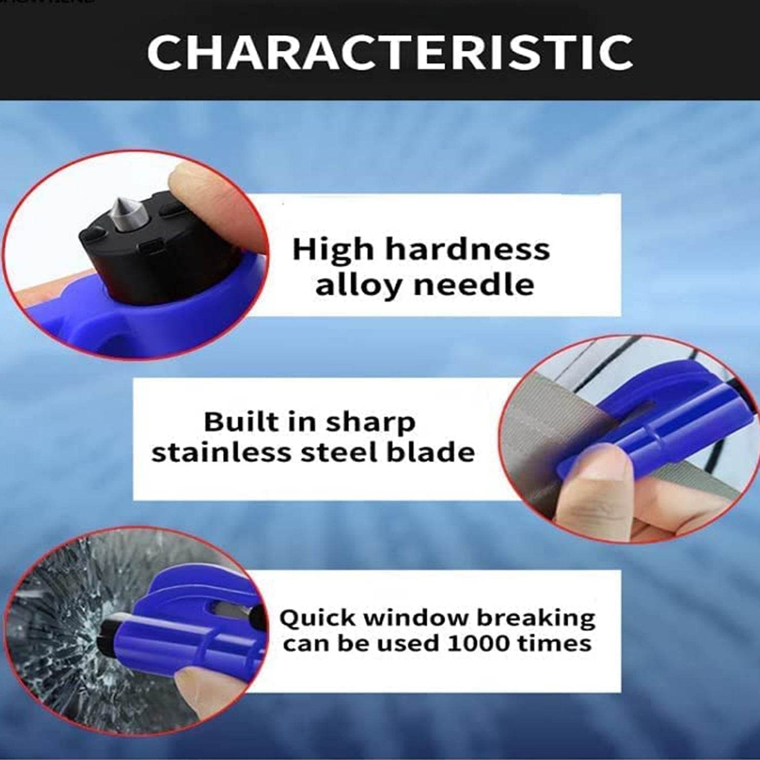 8761 2 In 1 Emergency Safety Cutter With Key Chain Small Portable Handy Emergency Safely Glass Breaking Seat Belt Cutting Keychain Tool - 9XShoppy