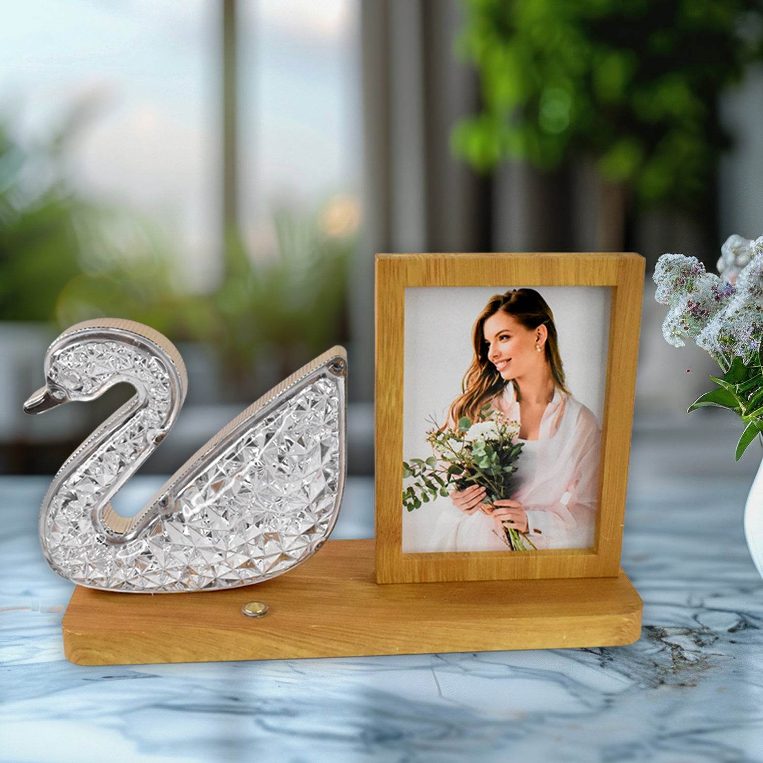 Duck Shape Cystal Led Lamp Photo Frame Night Lamp Wedding Gift Love Couple - 9XShoppy