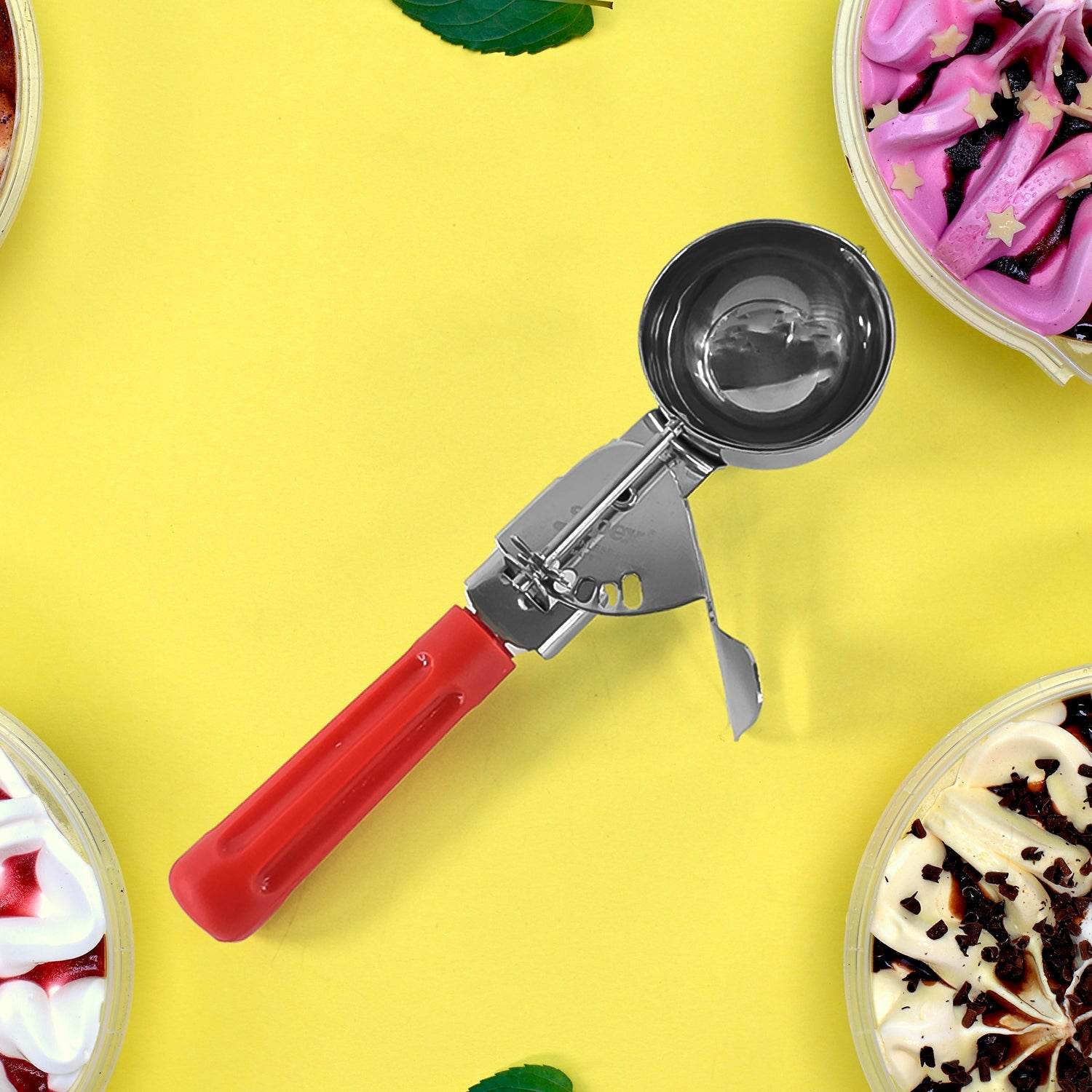 Apex Ice Cream Scoop 70 Ml Stainless Steel Head With Ergonomic Handle (1 Pc) - 9XShoppy