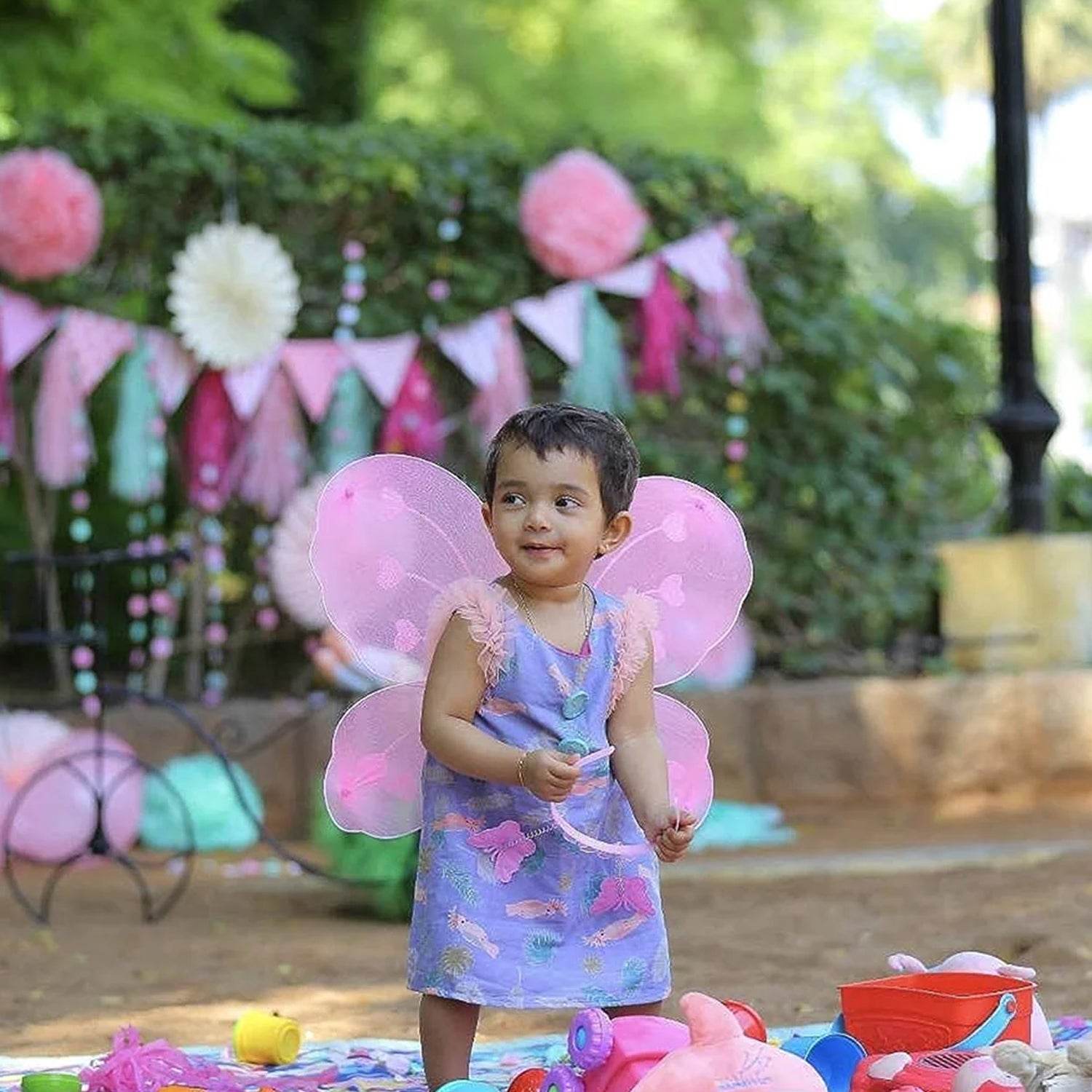 Baby Girls Fairy Nylon Butterfly Wings Costume - 9XShoppy