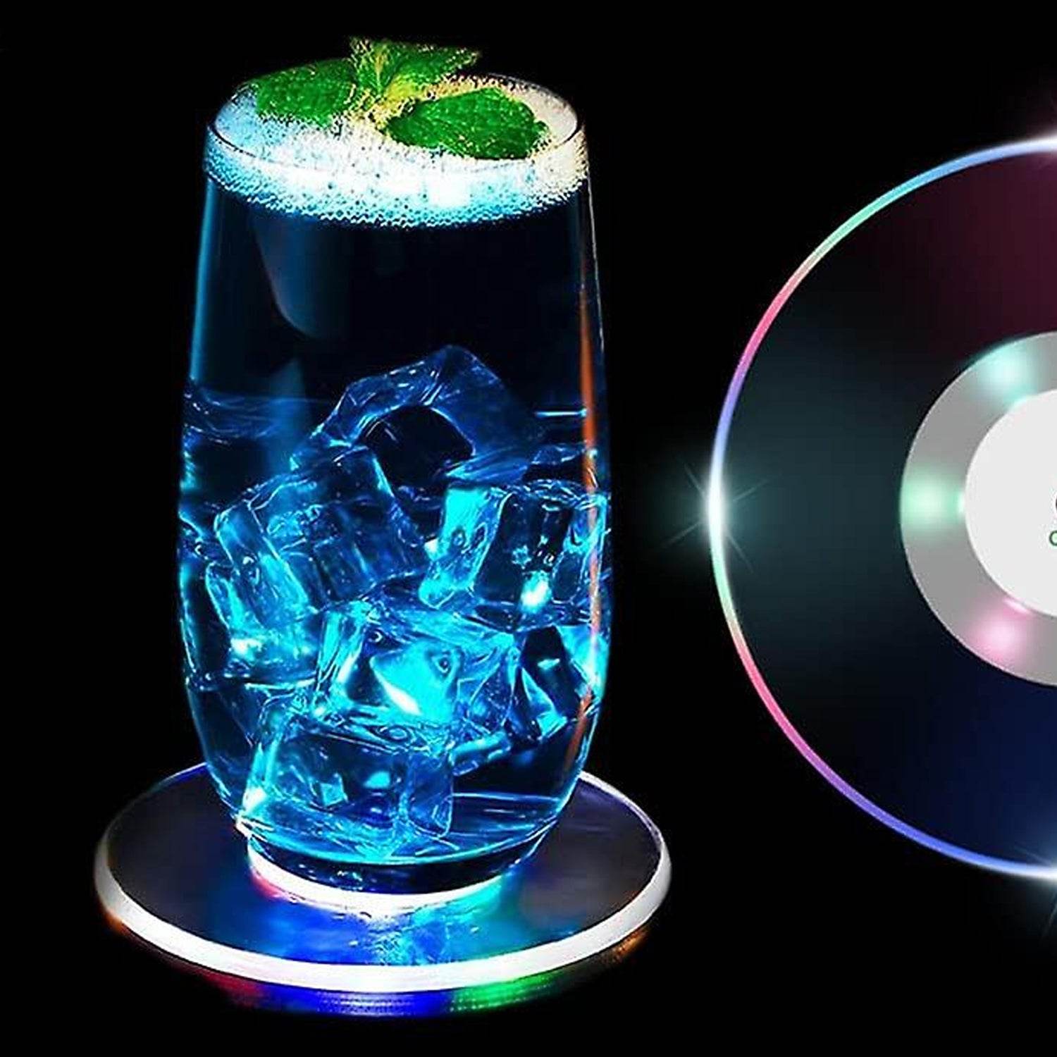 Colorful Led Cocktail Coaster Round Ultra-thin Led Drink Coaster (1 Pc) - 9XShoppy