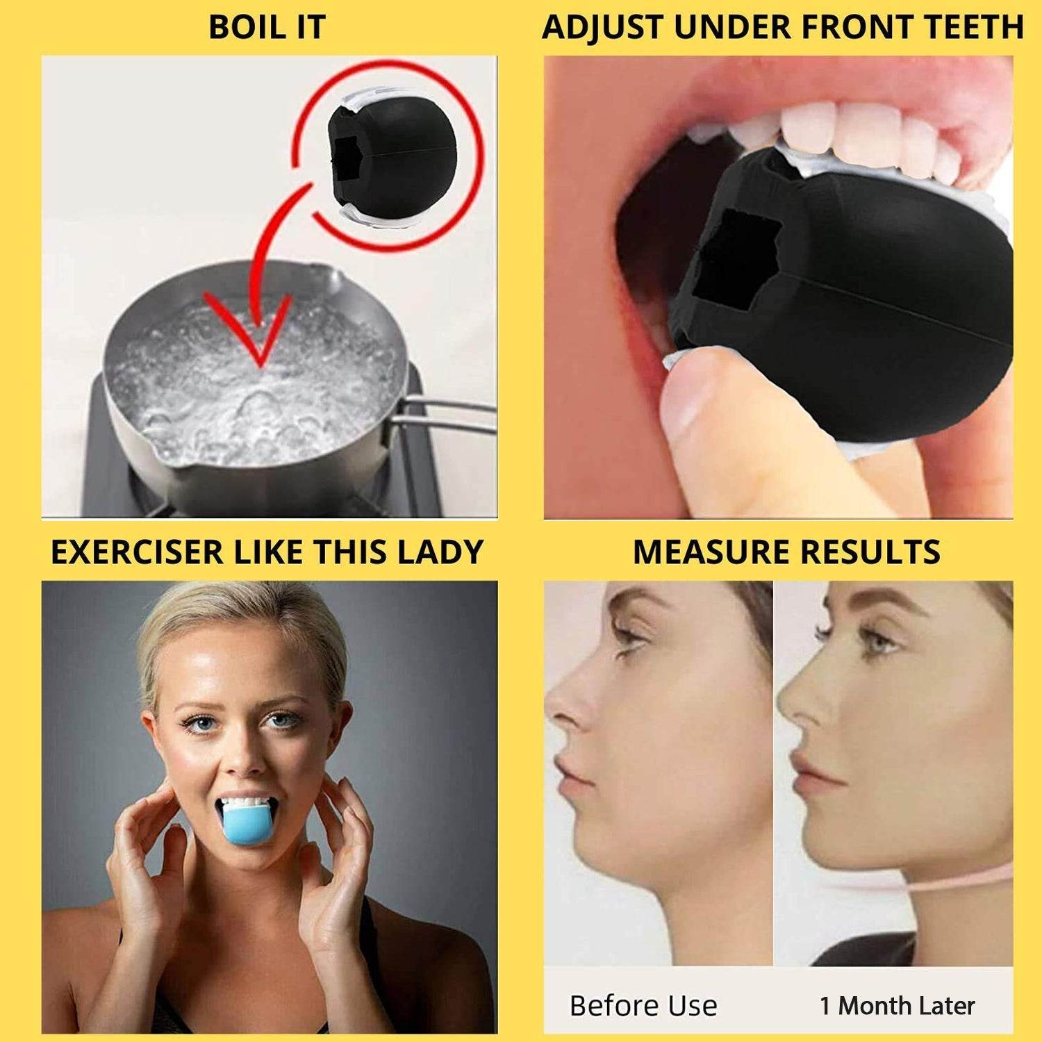 6101v Cn Blk Jaw Exerciser Used To Gain Sharp And Chiselled Jawline Easily And Fast. - 9XShoppy