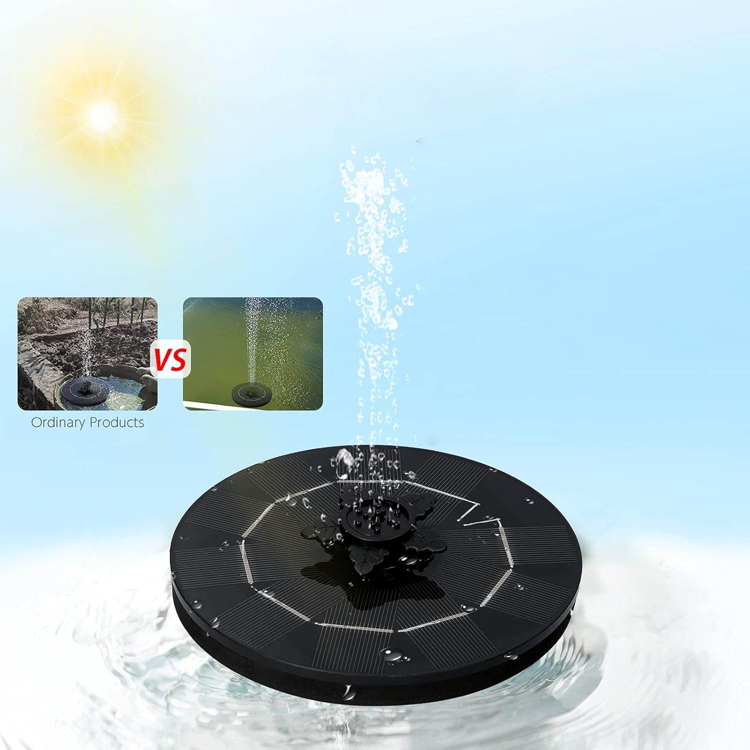 Solar-powered Floating Water Fountain Pump Kit - 9XShoppy
