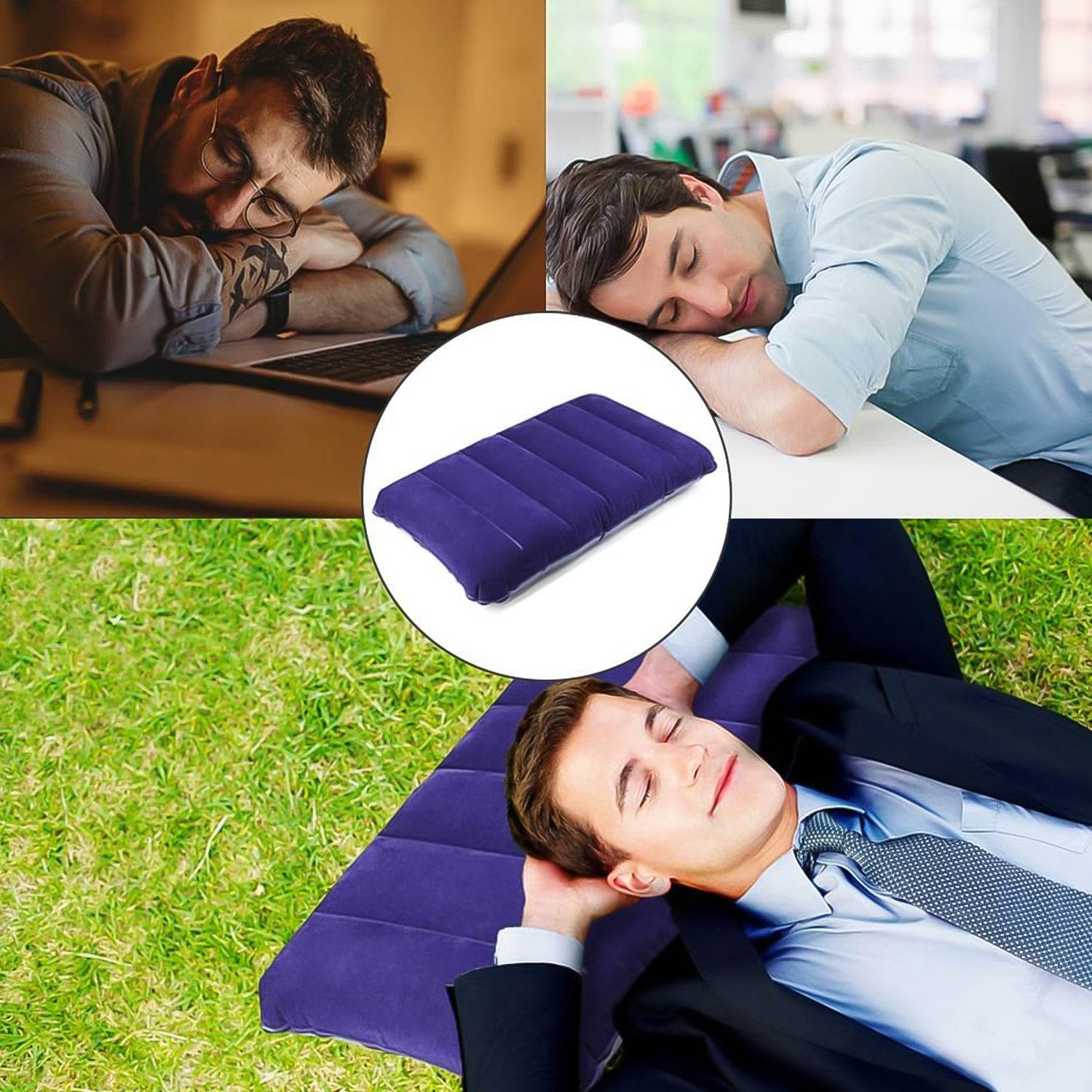 510 Velvet Air Inflatable Travel Pillow (Blue) - 9XShoppy
