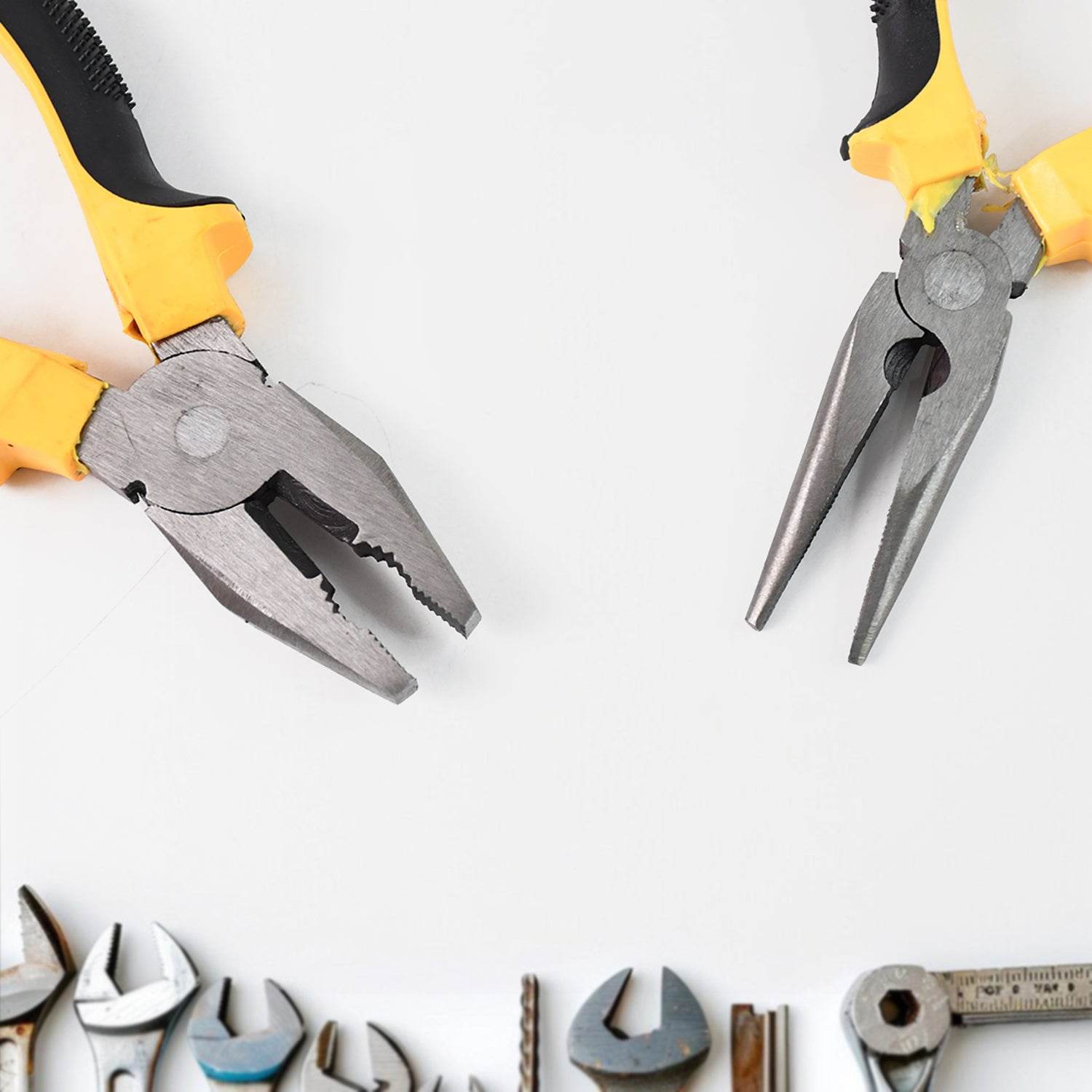 Long Nose Plier And Flat Mouth Plier Combo Tools (2 Pc Set) - 9XShoppy