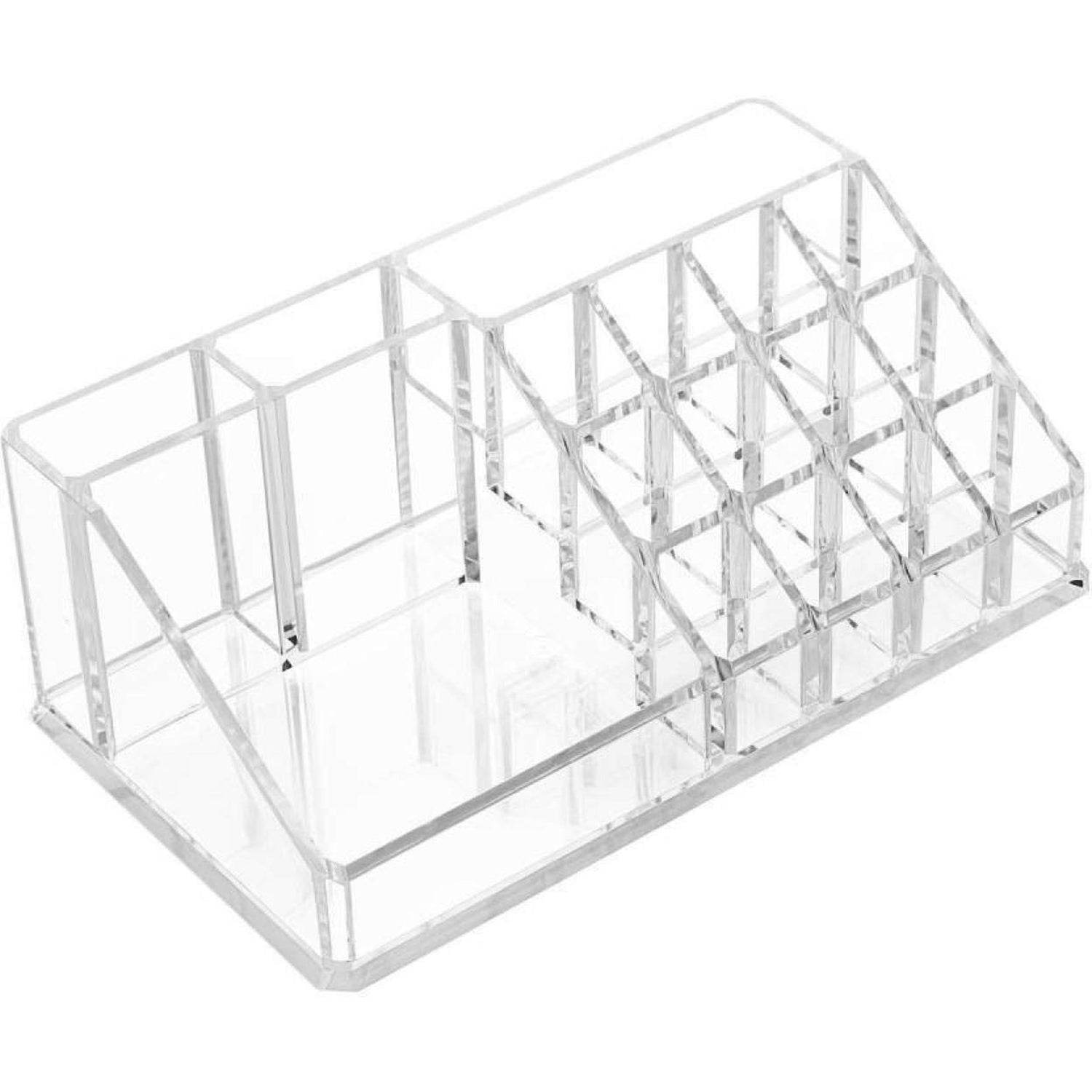 6282 16 Compartment Cosmetic Makeup Jewellery Lipstick Storage Organiser Box Cosmetic Storage Box Make-up Lipstick Organizer Lipstick Holder Case Transparent - 9XShoppy