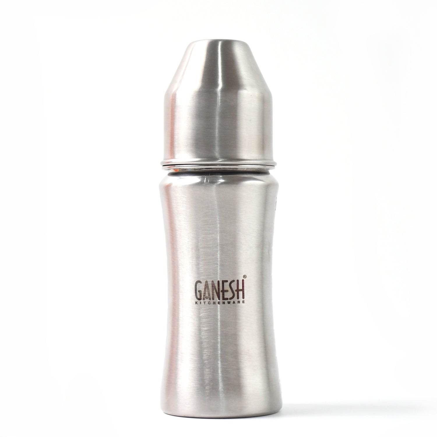 8173 Ganesh Stainless Steel Baby Feeding Bottle Milk Bottle For New Born Infants Toddler Up To 3 Years Bfa Free (250 Ml Approx) - 9XShoppy