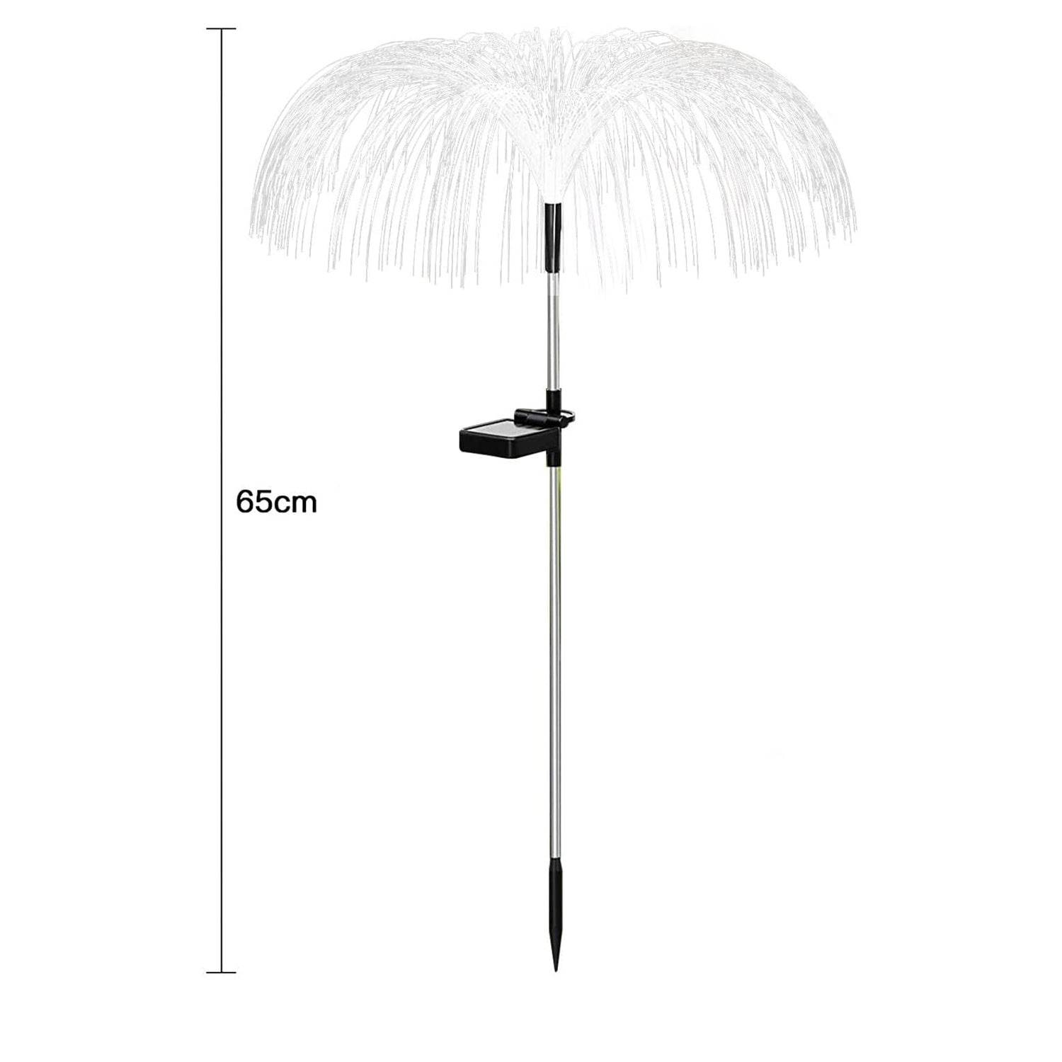 6616 2pcs Garden Solar Outdoor Lights Decorative 7 Colors Changing Rgb Light Waterproof Flower Jellyfish Firework Decor For Garden Patio Landscape Pathway Yard Holiday Decor - 9XShoppy