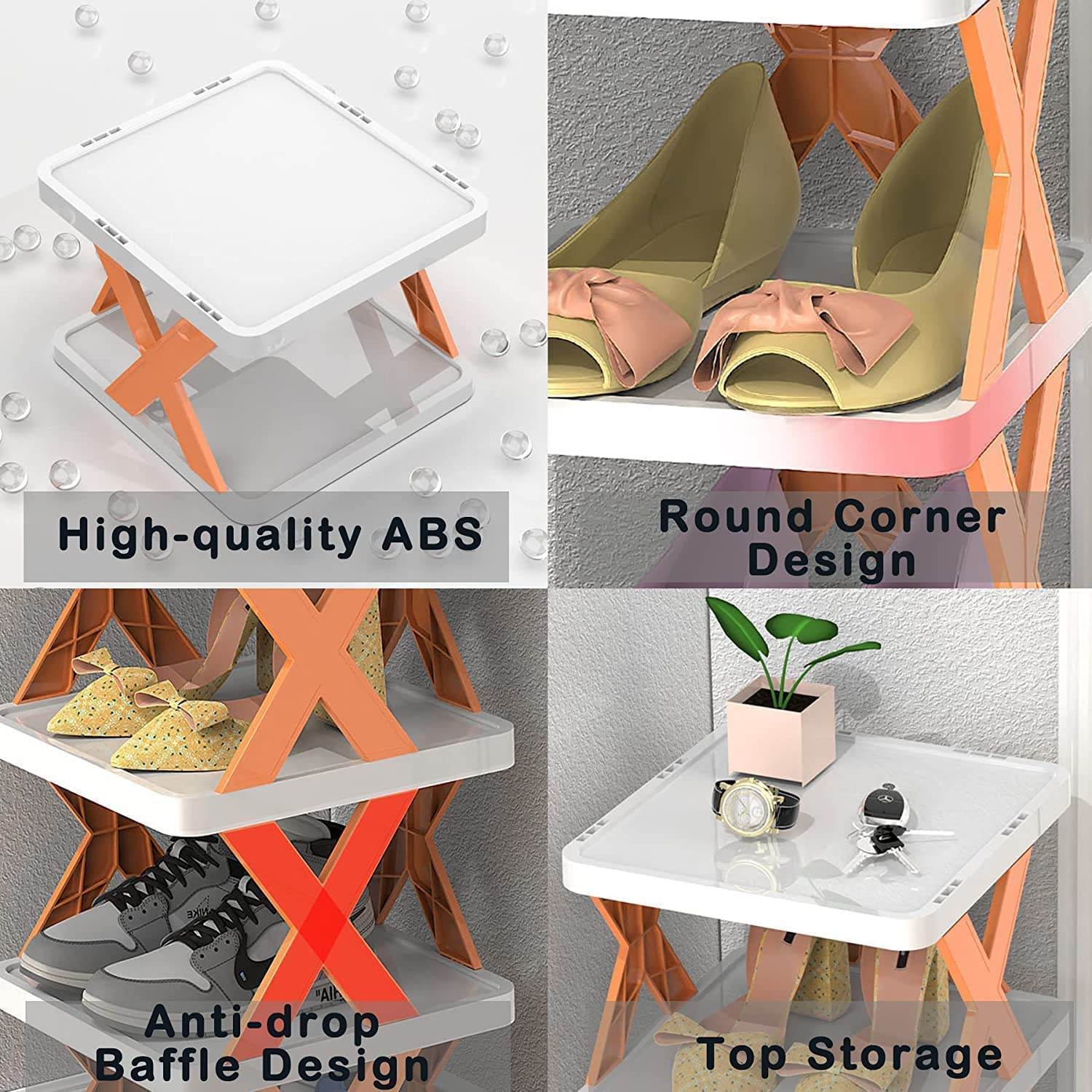 9065 5 Tier Shoes Stand Shoe Tower Rack Suit For Small Spaces Closet Small Entryway Easy Assembly And Stable In Structure Corner Storage Cabinet For Saving Space - 9XShoppy