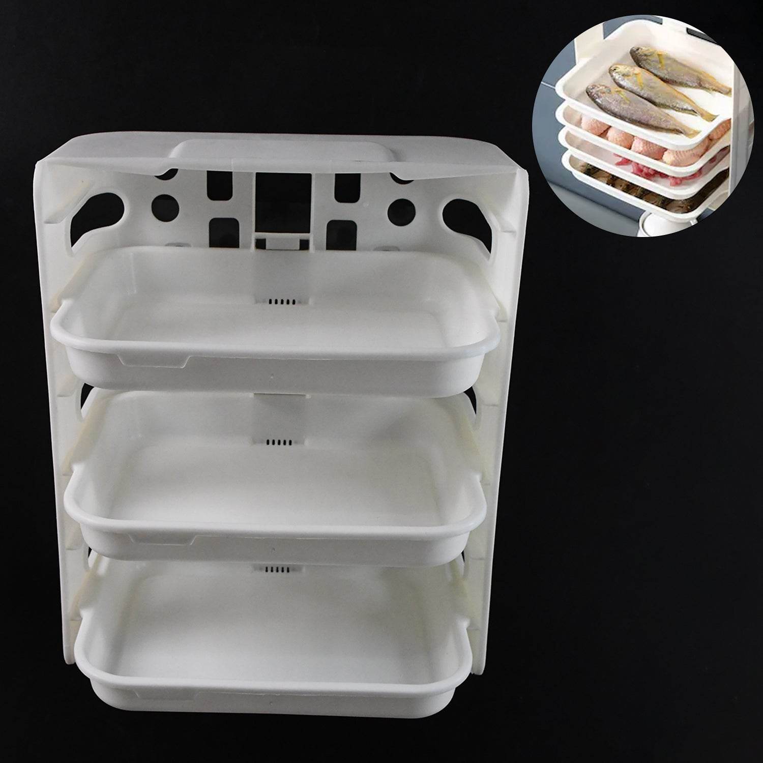 Plastic 3 Layer Wall-mounted Food Organizer Rack (1 Set) - 9XShoppy
