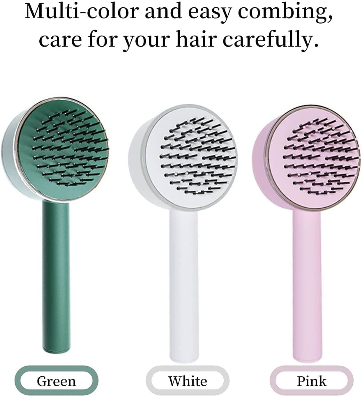 6034 Air Cushion Massage Brush Airbag Massage Comb With Long Handle Self-cleaning Hair Brush Detangling Anti-static For All Hair - 9XShoppy
