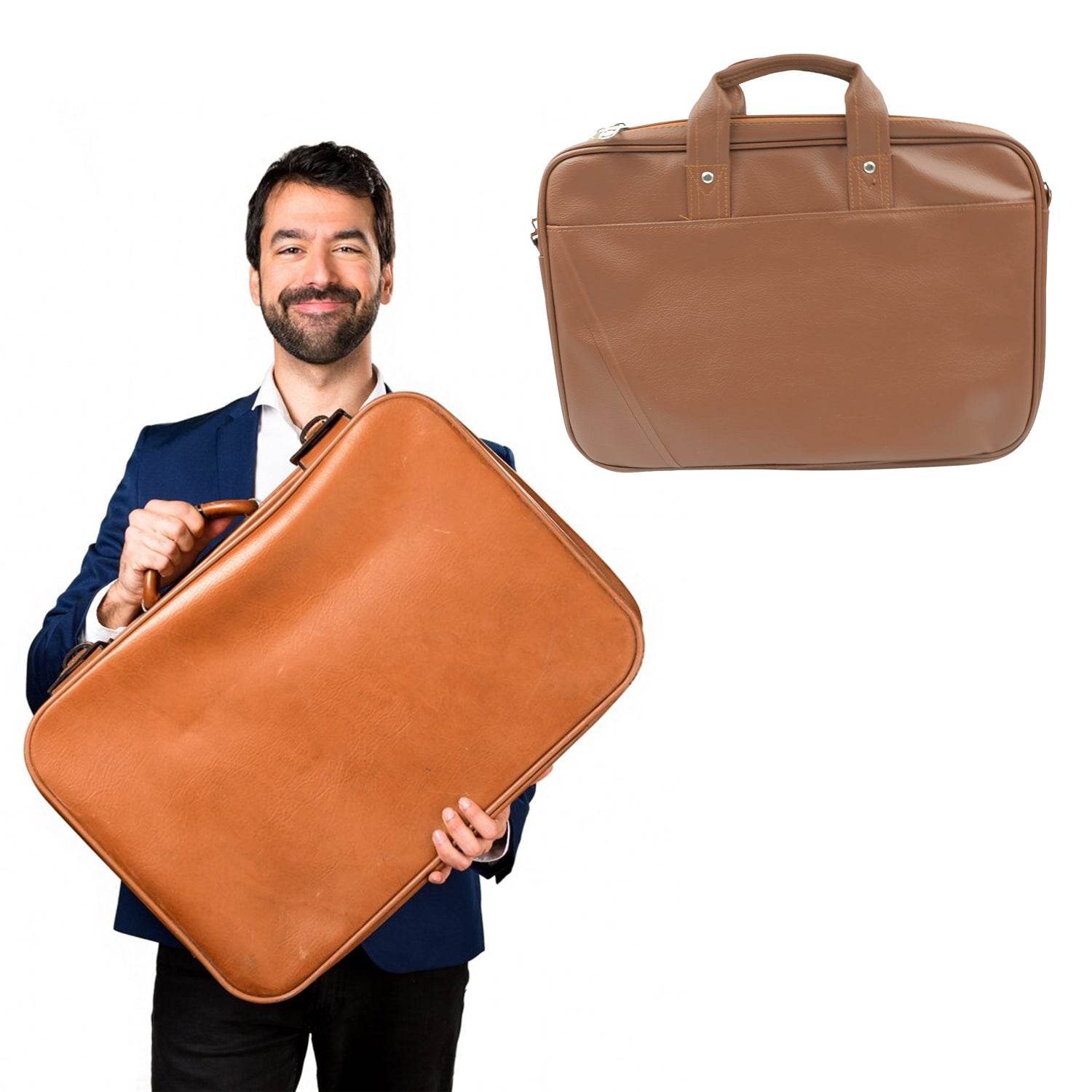 Office Laptop Bag Faux Leather Executive Formal - 9XShoppy