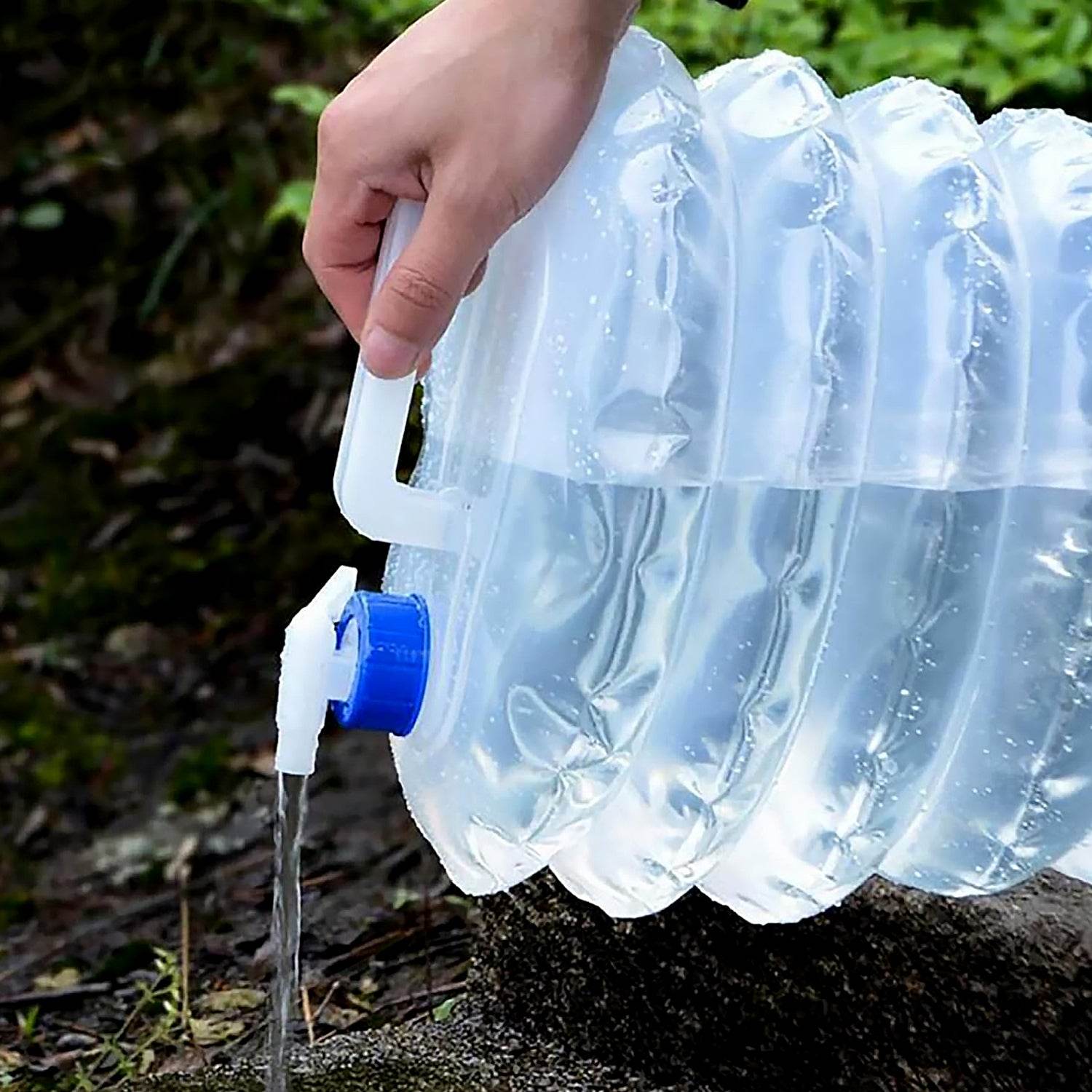 Outdoor Camping Collapsible Portable Water Container With Carry Handle Tap Valve Large Food Grade - 9XShoppy