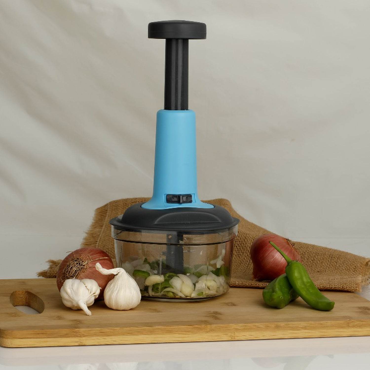 5902 Push Chopper Manual Food Chopper And Hand Push Vegetable Chopper Cutter Mixer Set For Kitchen With 3 Stainless Steel Blade. - 9XShoppy