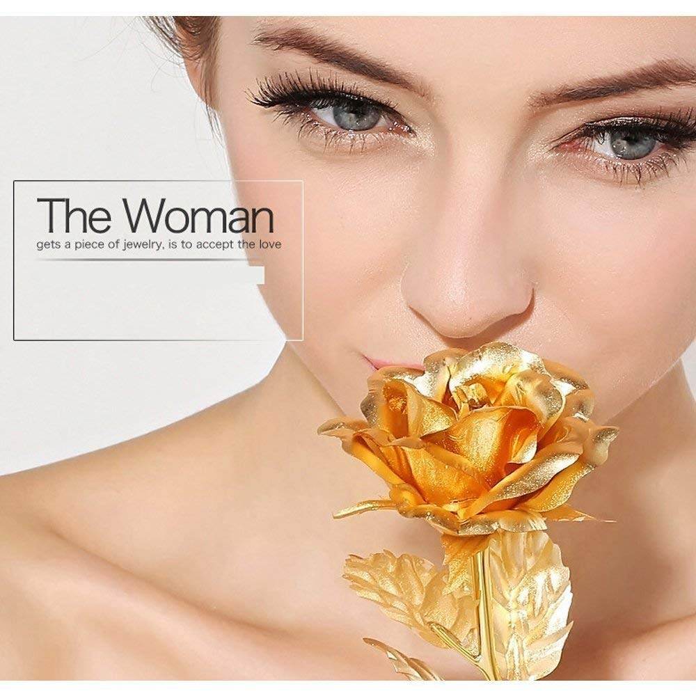 Luxury Decorative Gold Plated Artificial Golden Rose With Premium Box - 9XShoppy