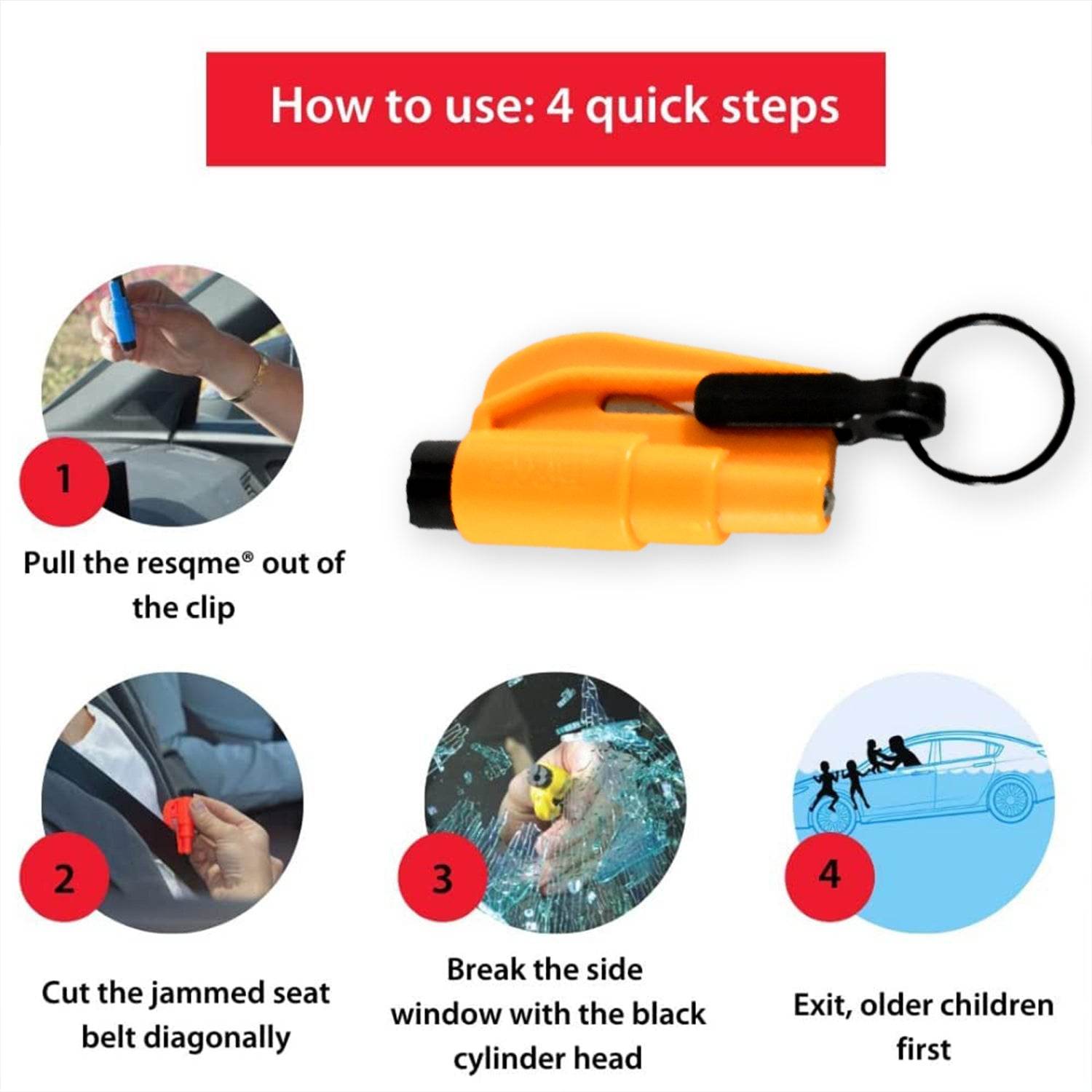 8761 2 In 1 Emergency Safety Cutter With Key Chain Small Portable Handy Emergency Safely Glass Breaking Seat Belt Cutting Keychain Tool - 9XShoppy