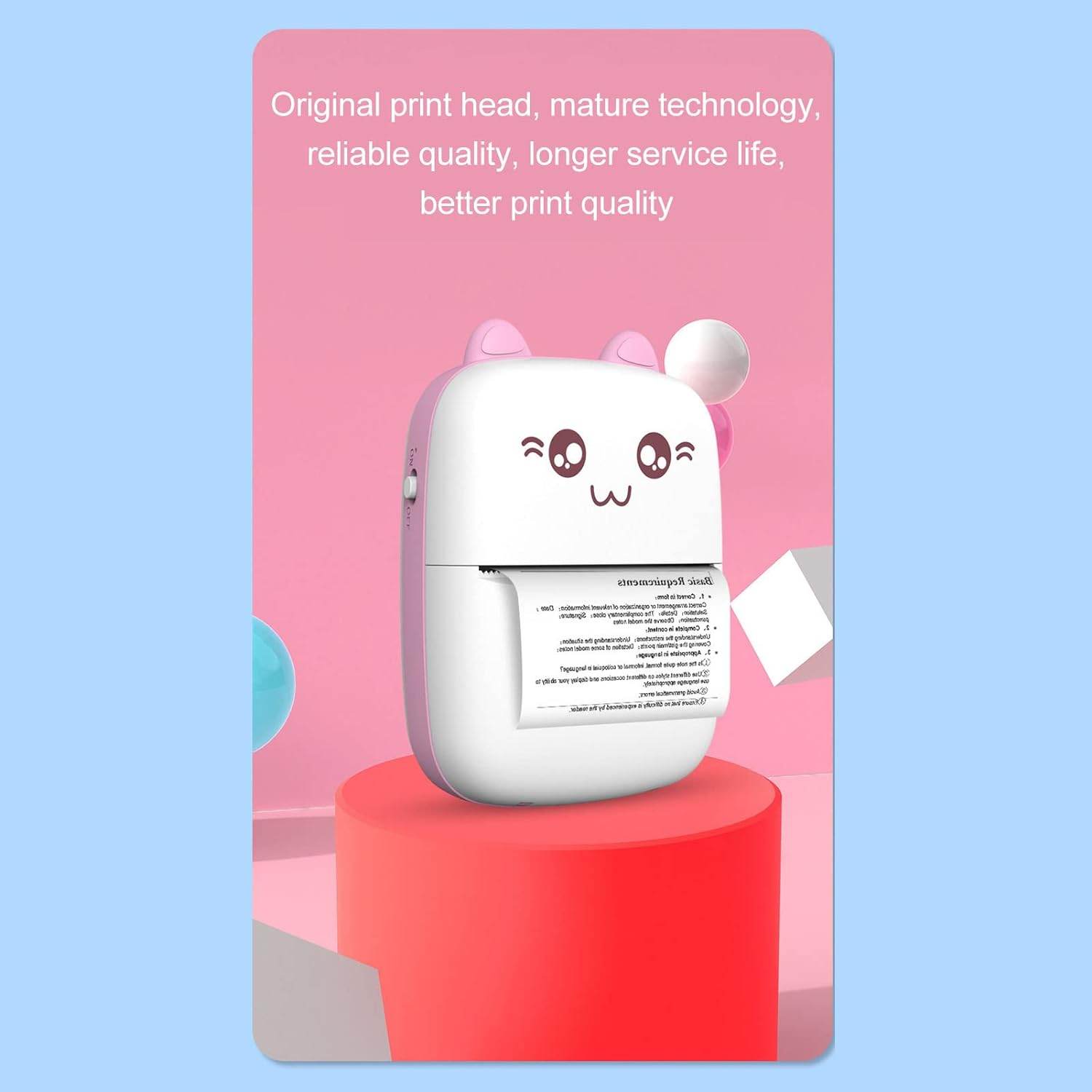8838 Pocket Mini Printer Mobile Phone Bluetooth Connection Wireless Mini Thermal Printer With Android Or Ios App For Pictures Portable Smart Printercontains 1 Rolls Thermal Paper With Fast Paper Output For Photo Image - 9XShoppy