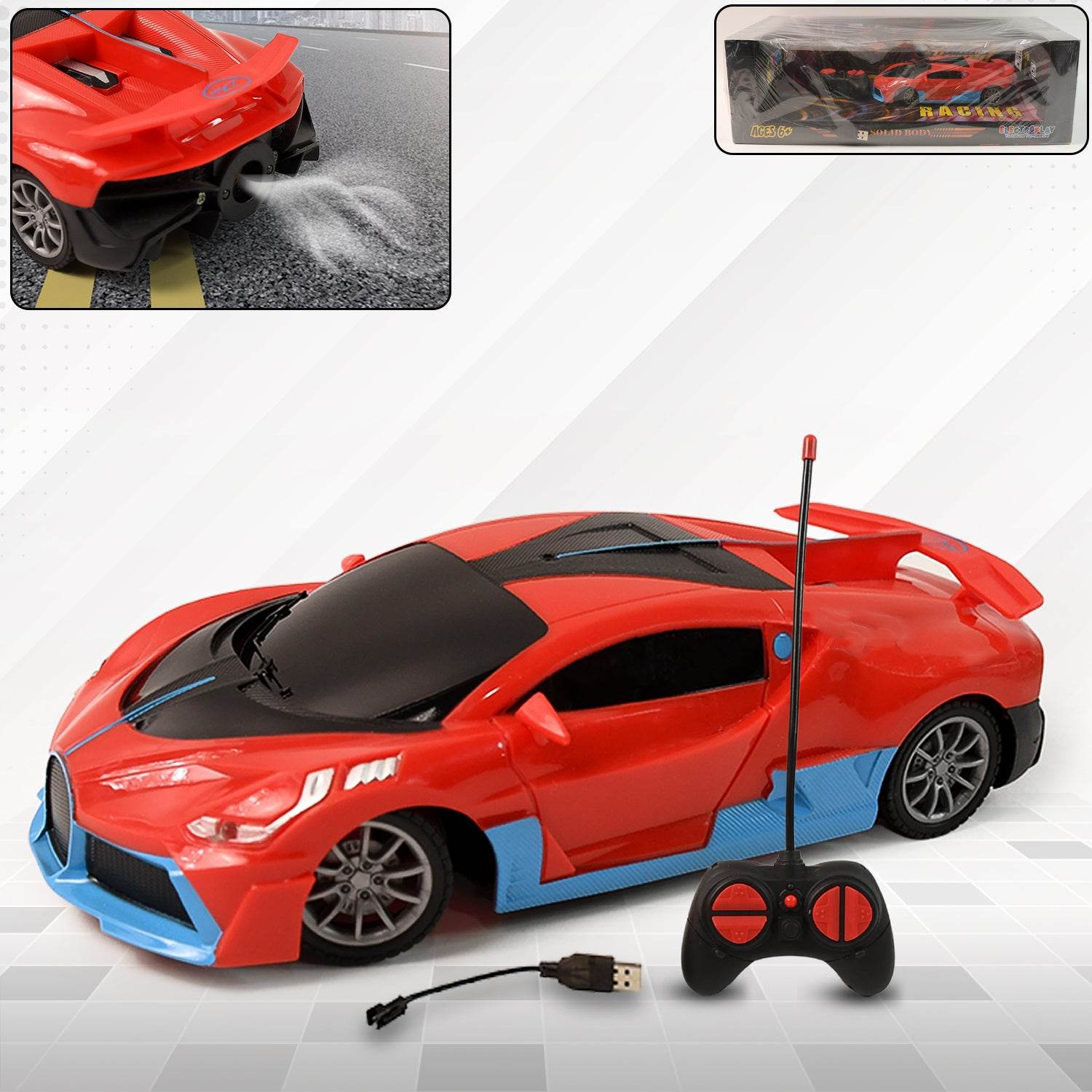 High-speed Rc Sports Car With Spray Exhaust Effect (1 Set) - 9XShoppy