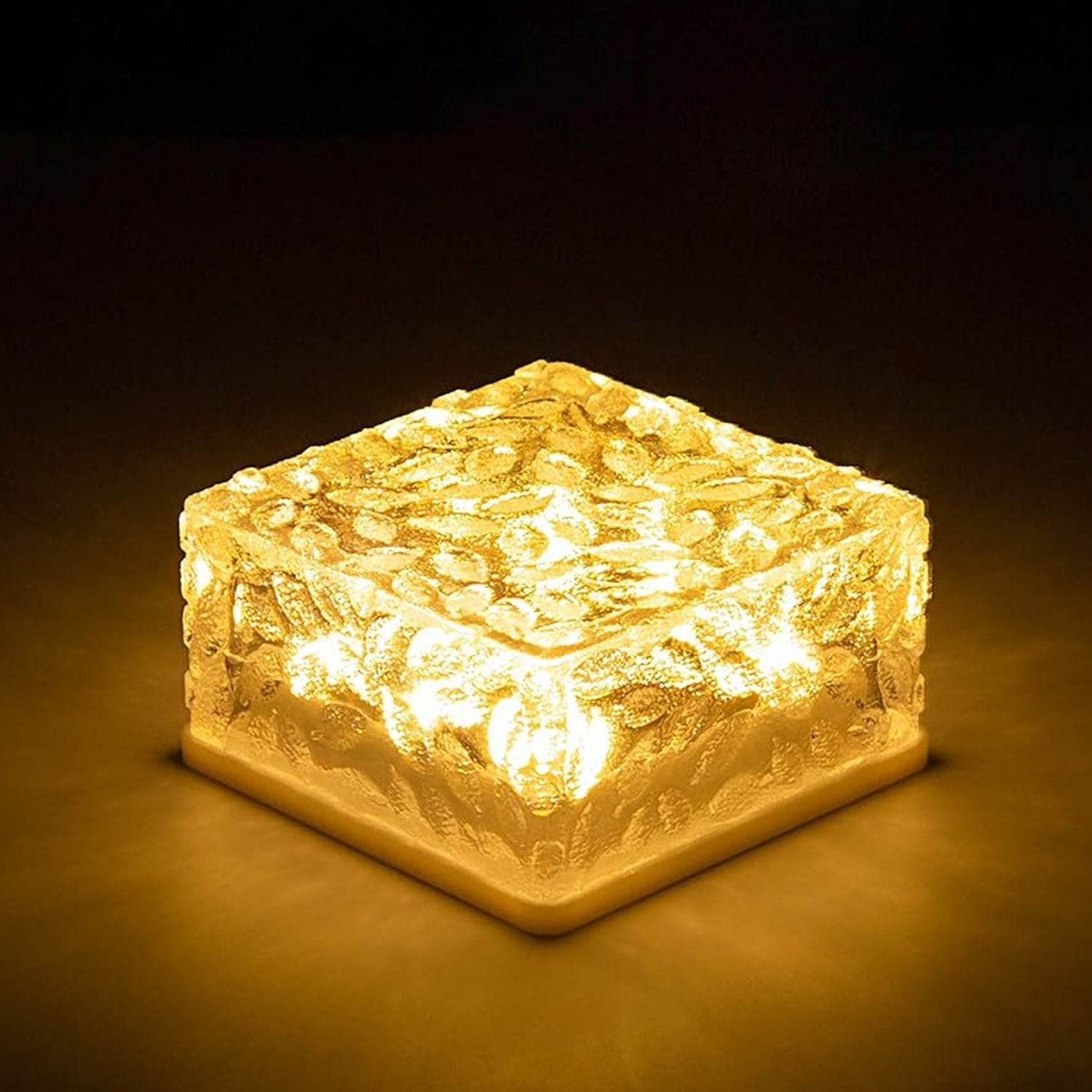 8557solar Ice Cube Shaped Garden Light Ice Cube Shaped Garden Warm Light Outdoor Solar Garden Decorative Lights For Walkway Pathway Backyard Christmas Decoration Parties - 9XShoppy