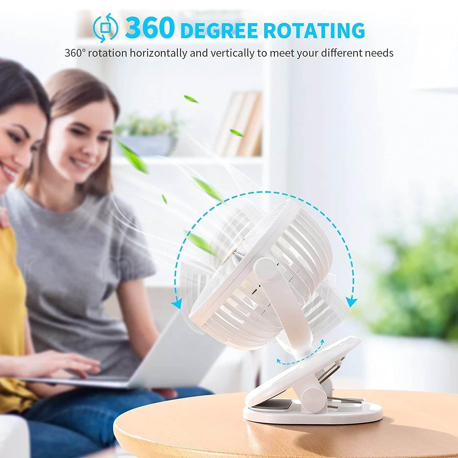 Portable Clip-on Fan Battery Operated With Light Spray - 9XShoppy