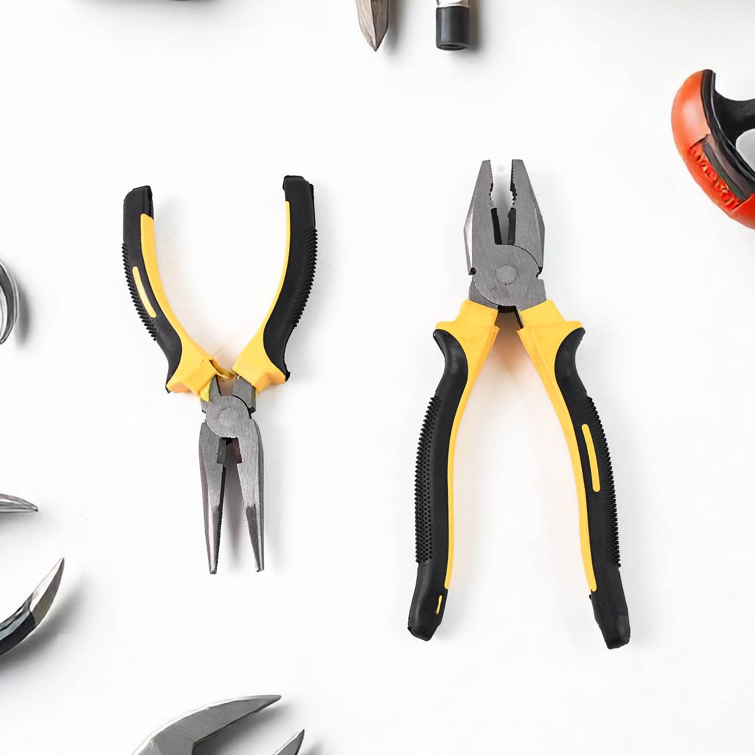 Long Nose Plier And Flat Mouth Plier Combo Tools (2 Pc Set) - 9XShoppy