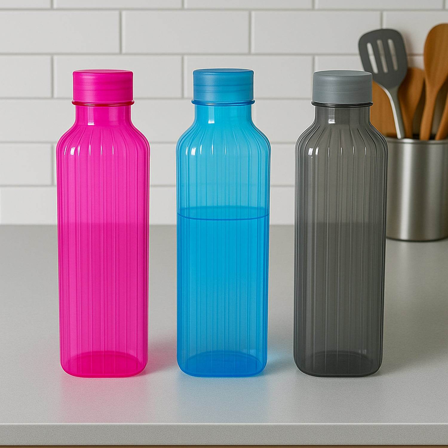 Transparent Fridge Water Bottles (3 Pc) - 9XShoppy