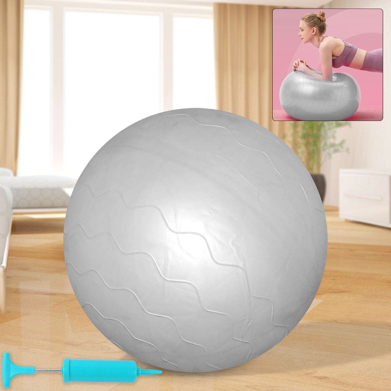 Heavy Duty Gym Ball Non-slip Stability Ball With Foot Pump