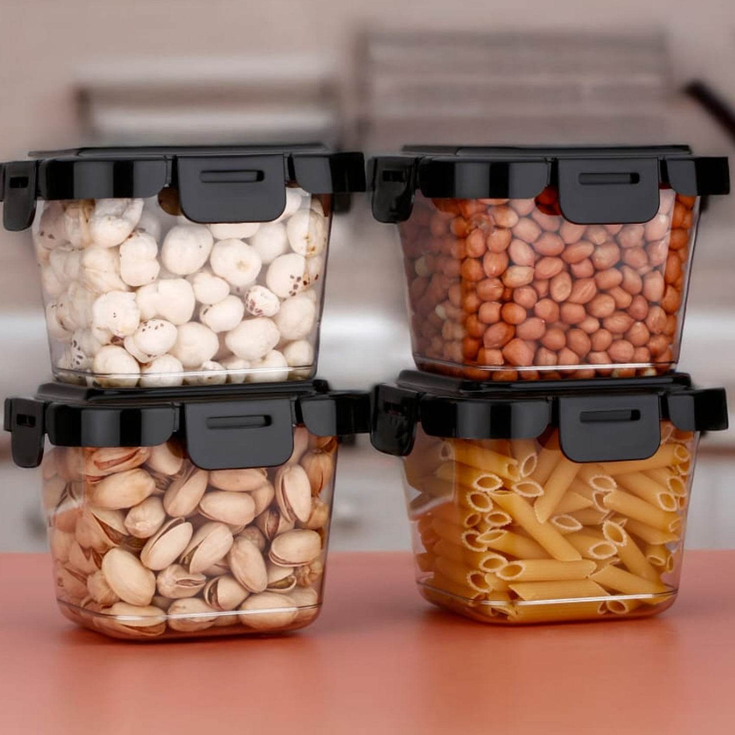 Plastic Food Storage Containers With Lid (4 Pcs Set 500 Ml) - 9XShoppy