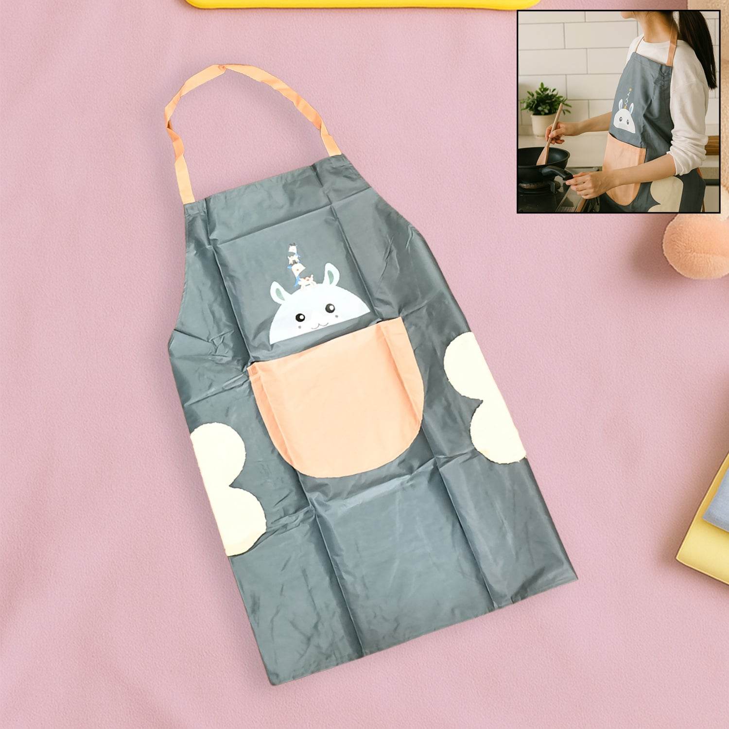 Cute Cartoon Animal Design Kitchen Apron (1 Pc) - 9XShoppy