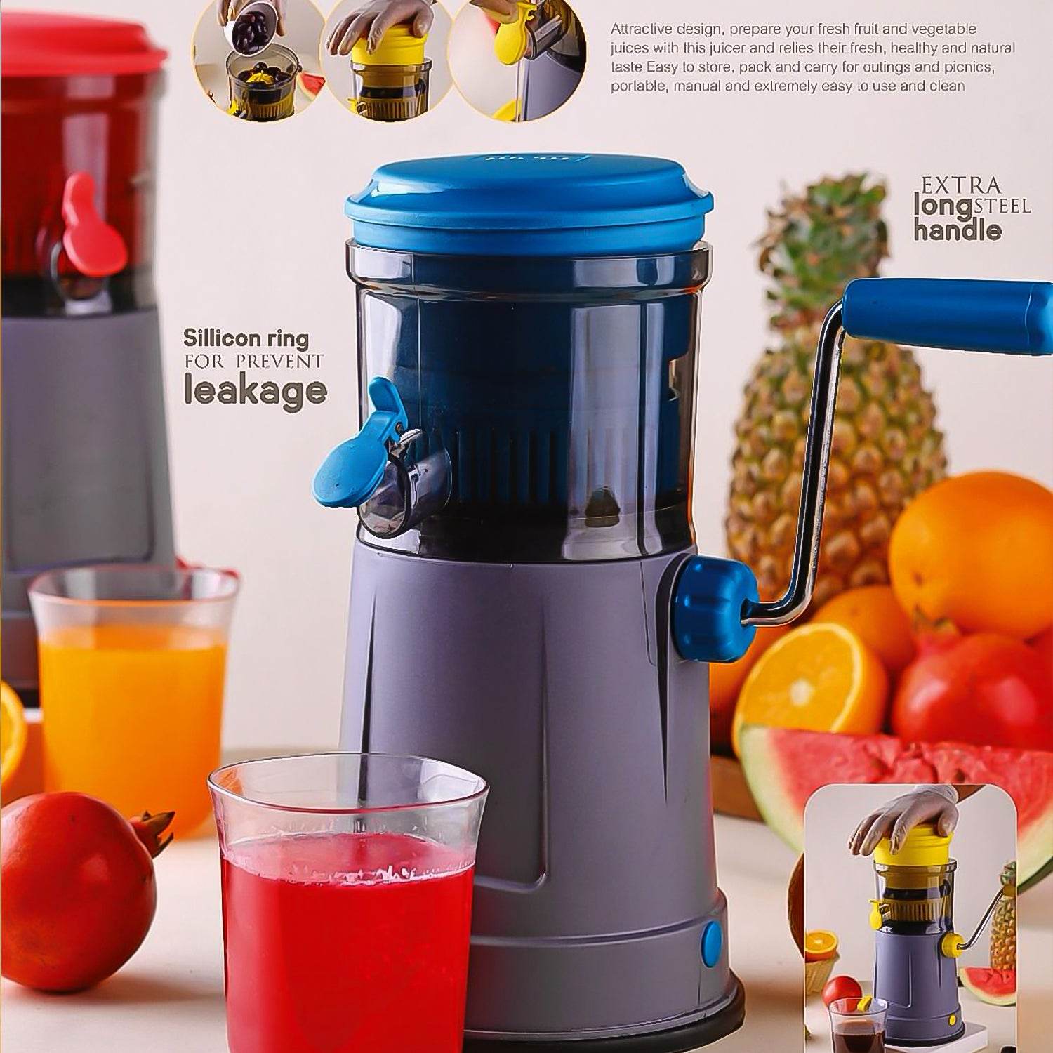 Supermom Pulpy Fruit Juicer With Extra Long Handle And Silicone Ring (1 Pc) - 9XShoppy