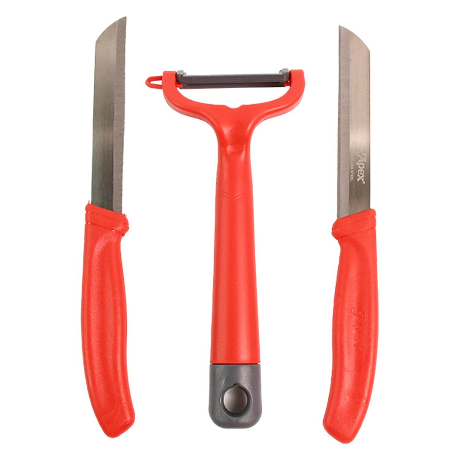 Apex 3-piece Stainless Steel Kitchen Knife And Peeler Set - 9XShoppy