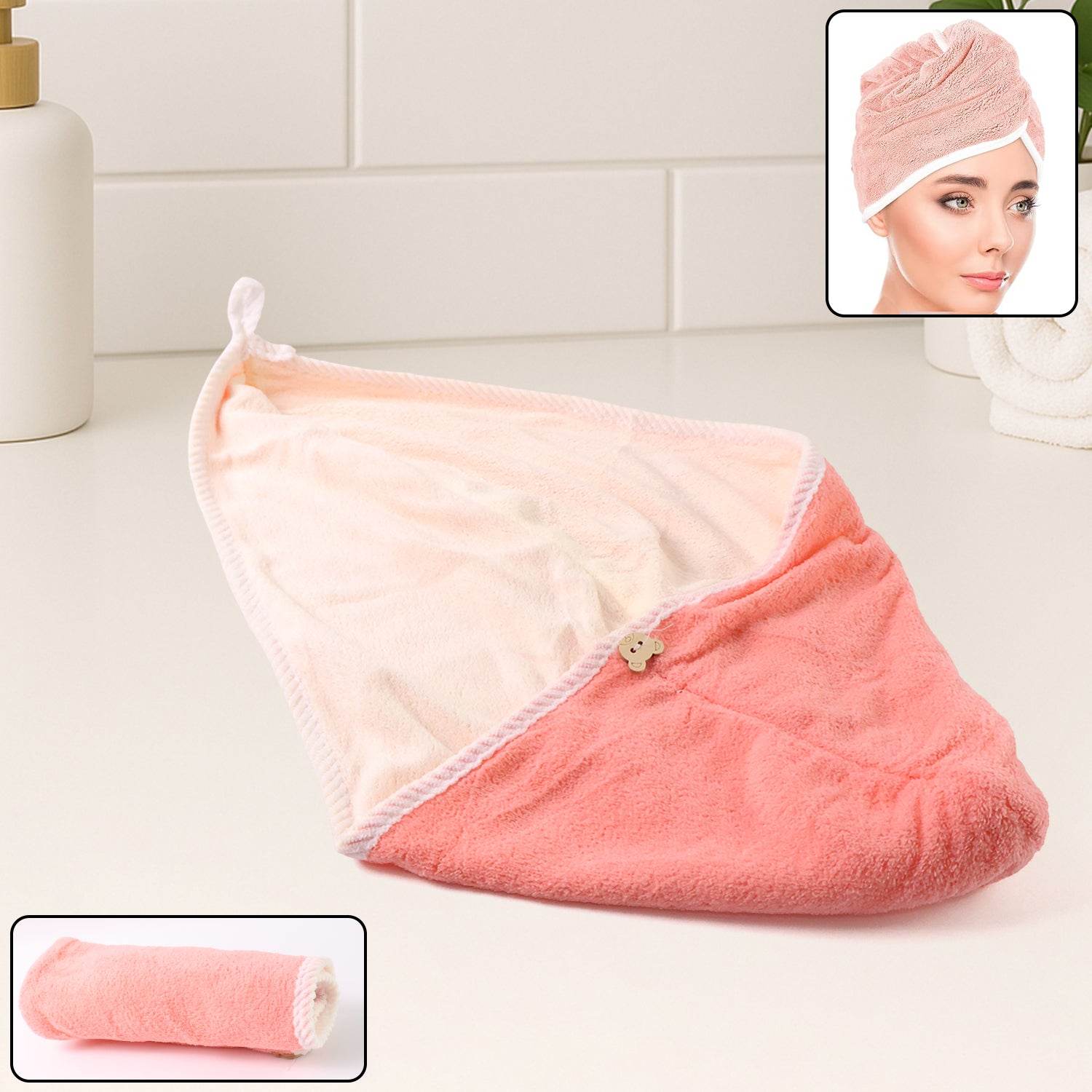 Hair Drying Magic Hair Cap Towel Wrap For Women Bath Towels (1 Pc) - 9XShoppy