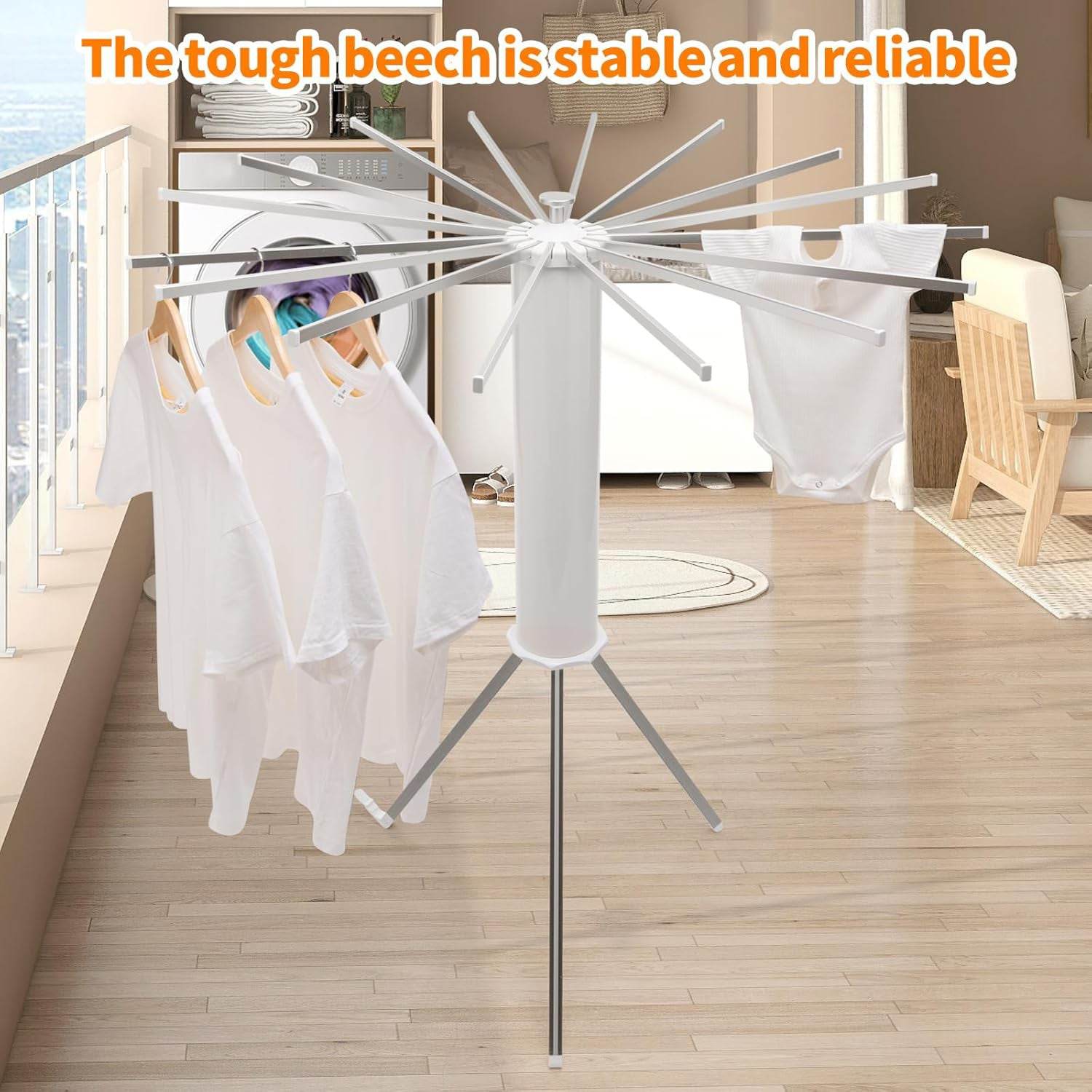 Foldable Rotary Clothes Drying Rack Stand (1 Pc) - 9XShoppy