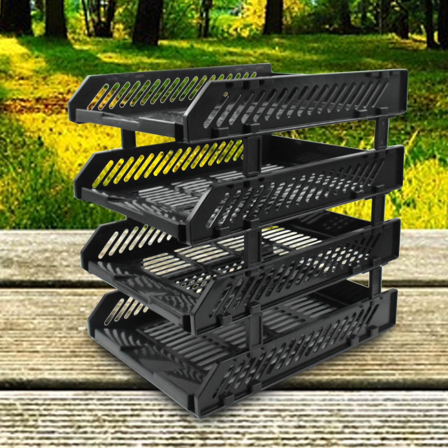 8865 File Cabinets Storage Rack Magazine Newspaper Rack Filing Cabinet Four-layer File Rack Stacking Rack Desktop File Storage Rack Office Data File Rack Drawer Type Classification Cabinet Desktop File Holder Organizer For Office (4 Layer) - 9XShoppy
